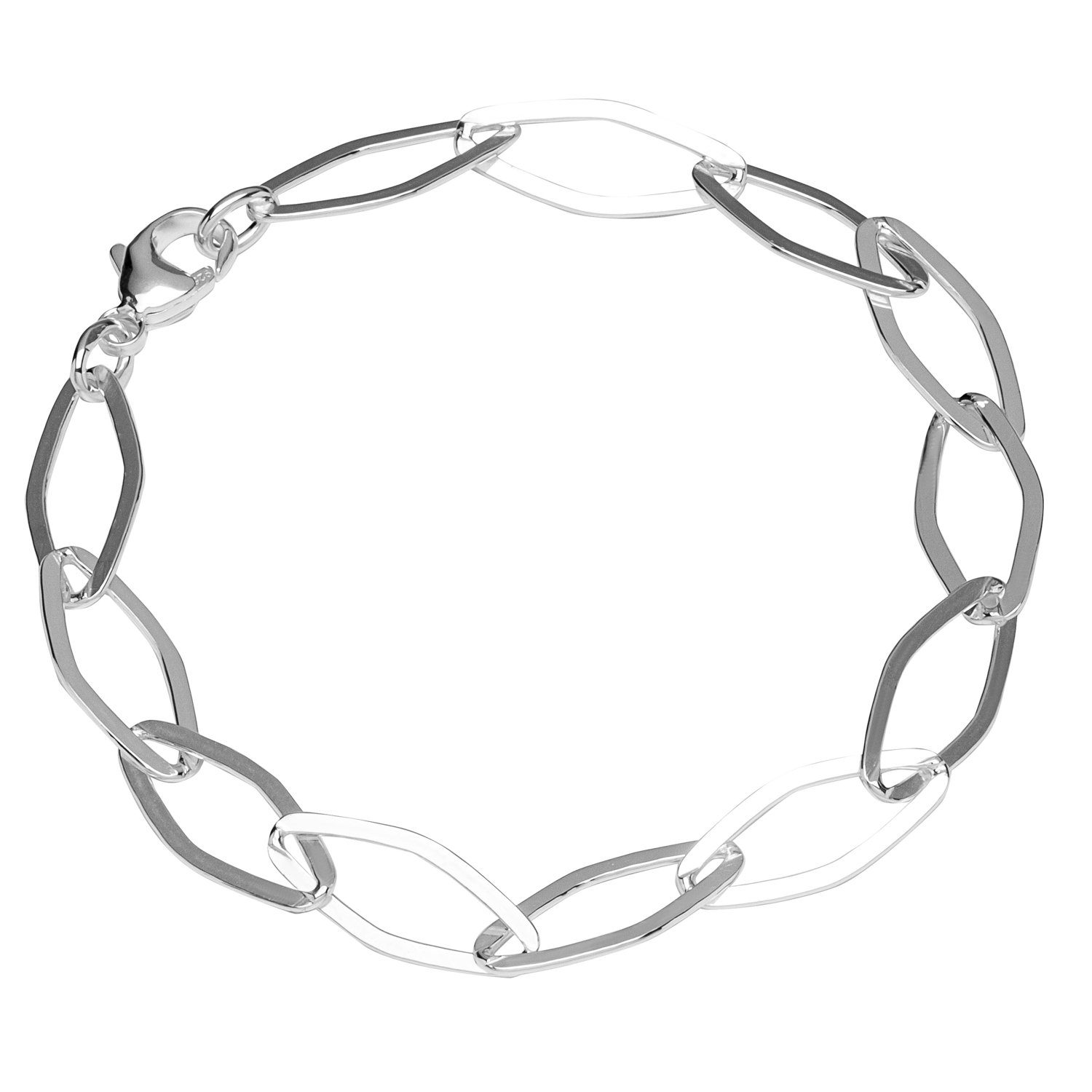 NKlaus Silberarmband Armband 925 Sterling Silber 19cm Ankerkette flach (1 Stück), Made in Germany