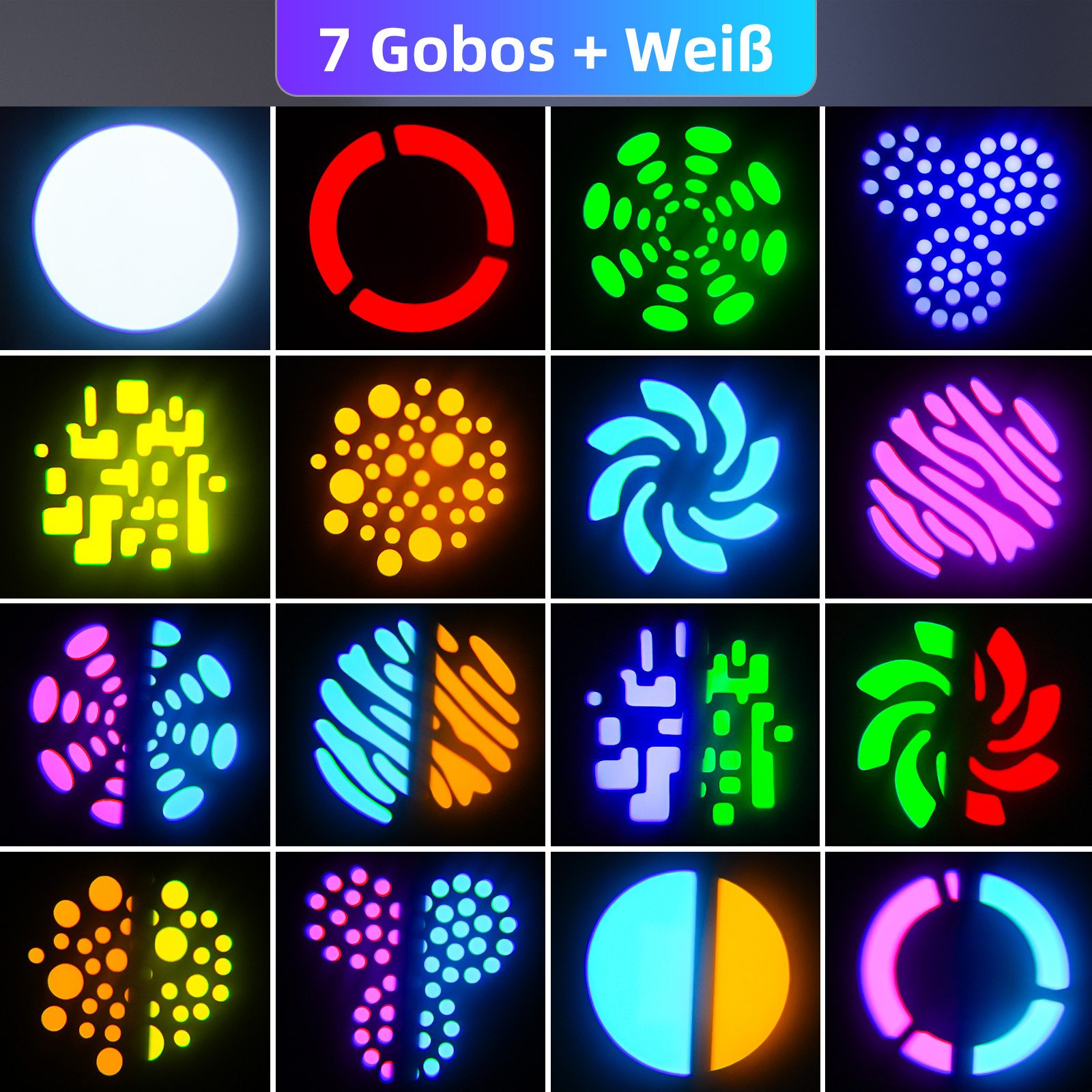 ZonQoonz Discolicht 100W Moving Head Light, BühnenLicht Gobo Strahl Für Party Disco, Weiß