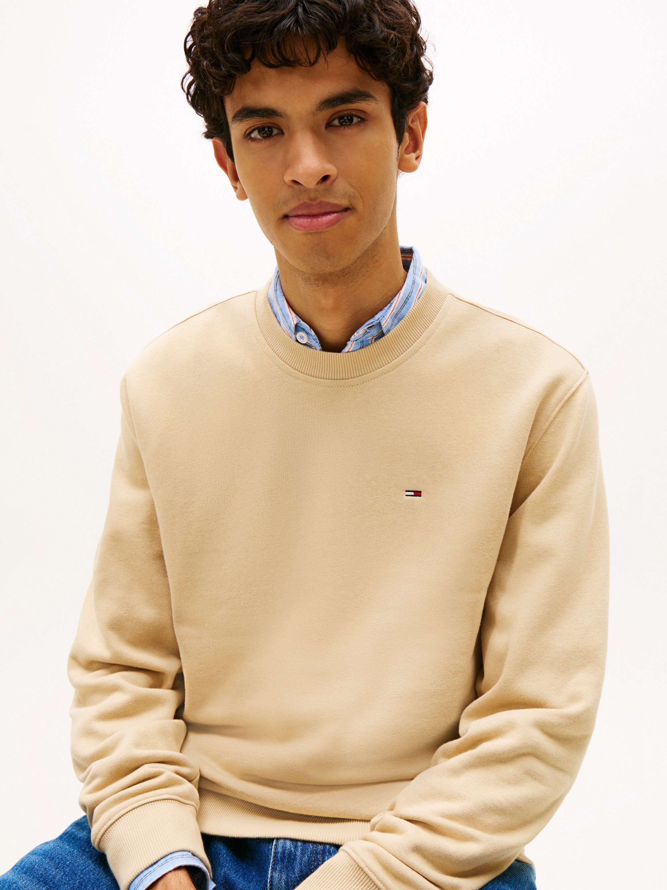 Tommy Jeans Sweatshirt TJM REGULAR FLAG CREW NECK Mit besticktem Markenlogo auf Brusthöhe