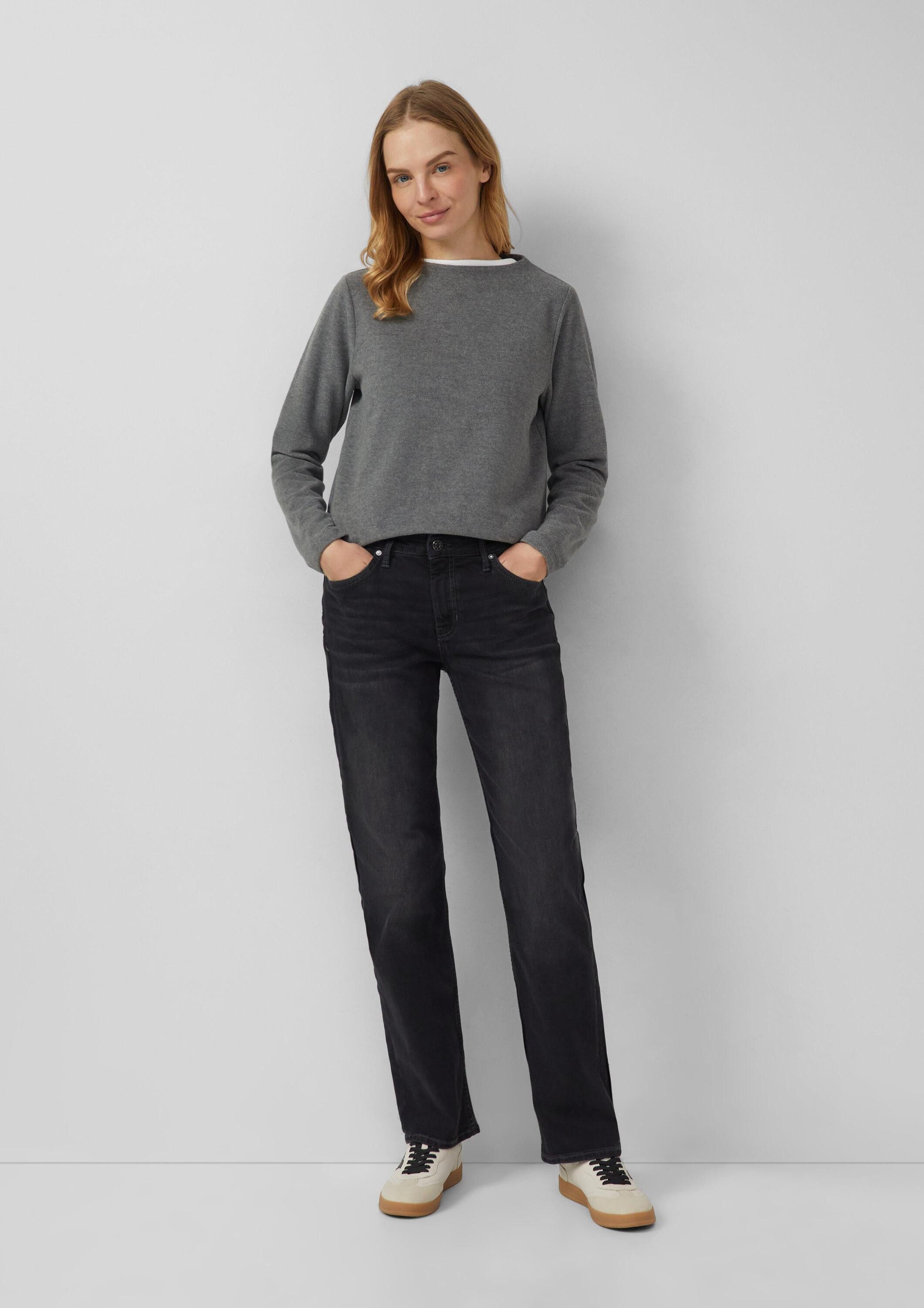 s.Oliver Sweatshirt Sweatshirt Weiches Sweatshirt mit Stehkragen