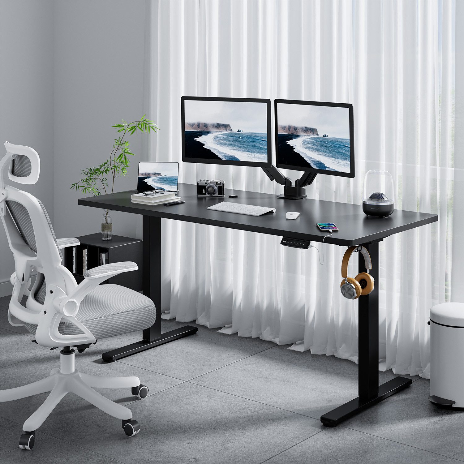 HOMALL Schreibtisch Höhenverstellbarer Elektrisch mit 25mm günstig online kaufen