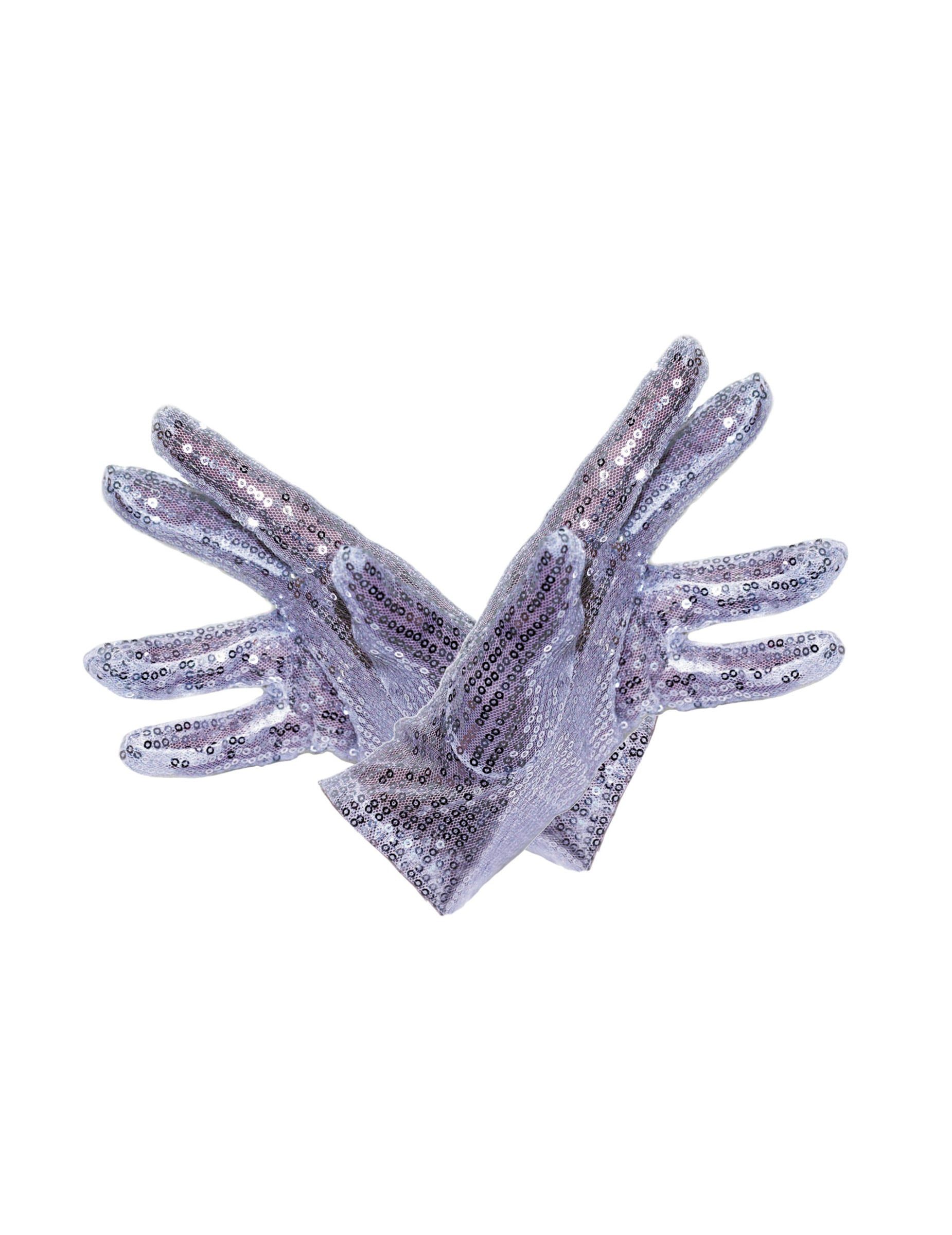 PartyPro Kostüm Pailletten-Handschuhe silber