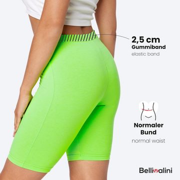 Bellivalini Leggings Damen Neon Shorts Kurze Radlerhose Jogginghose 80er Jahre BLV50-303 (1-tlg) mit Naht, Ideal für Sport Party Gym