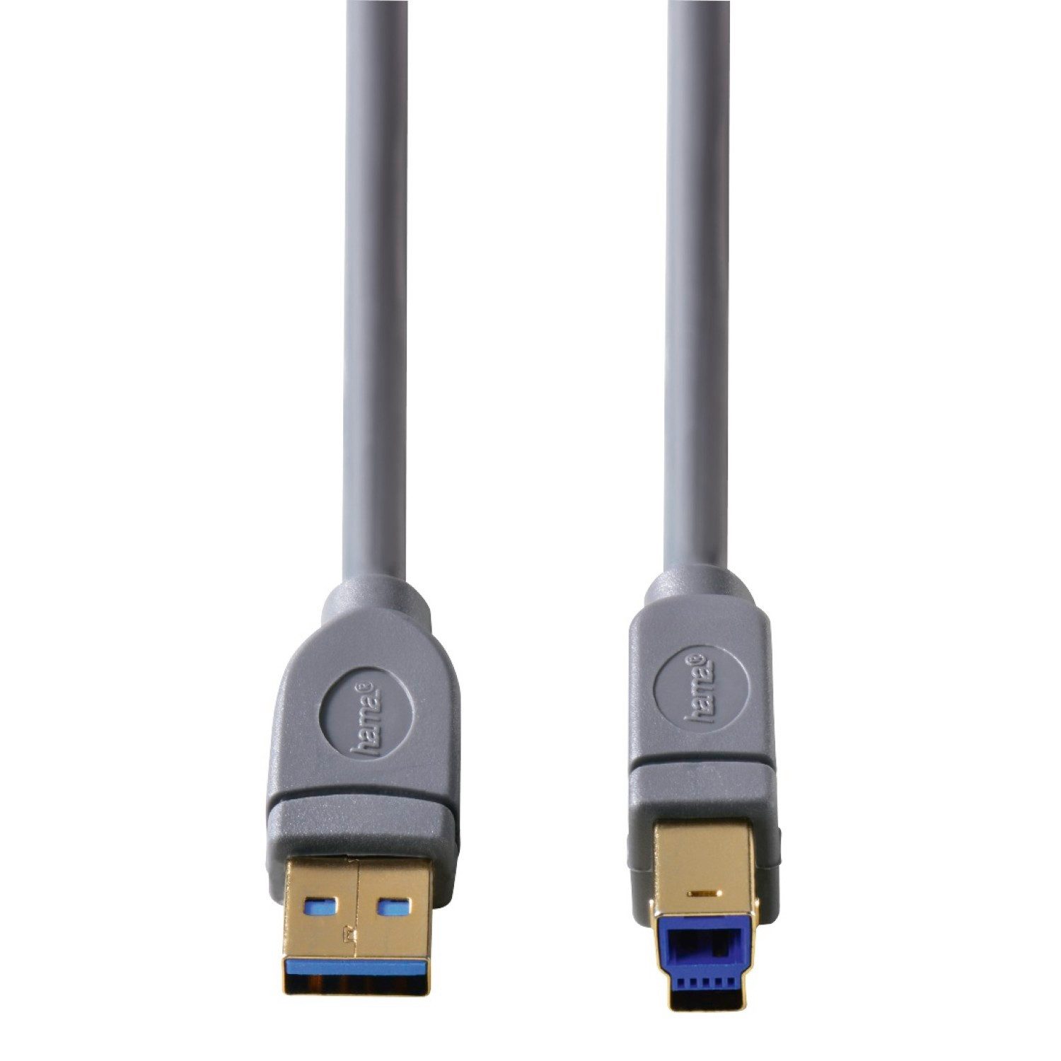 Hama USB 3.0 USB-Kabel USB A-Stecker zu USB B-Stecker USB-Kabel, USB-3.0-A-Stecker, USB-3.0-B-Stecker, (180 cm), Daten-Kabel Anschlusskabel externe Festplatte HDD Hub Drucker-Kabel