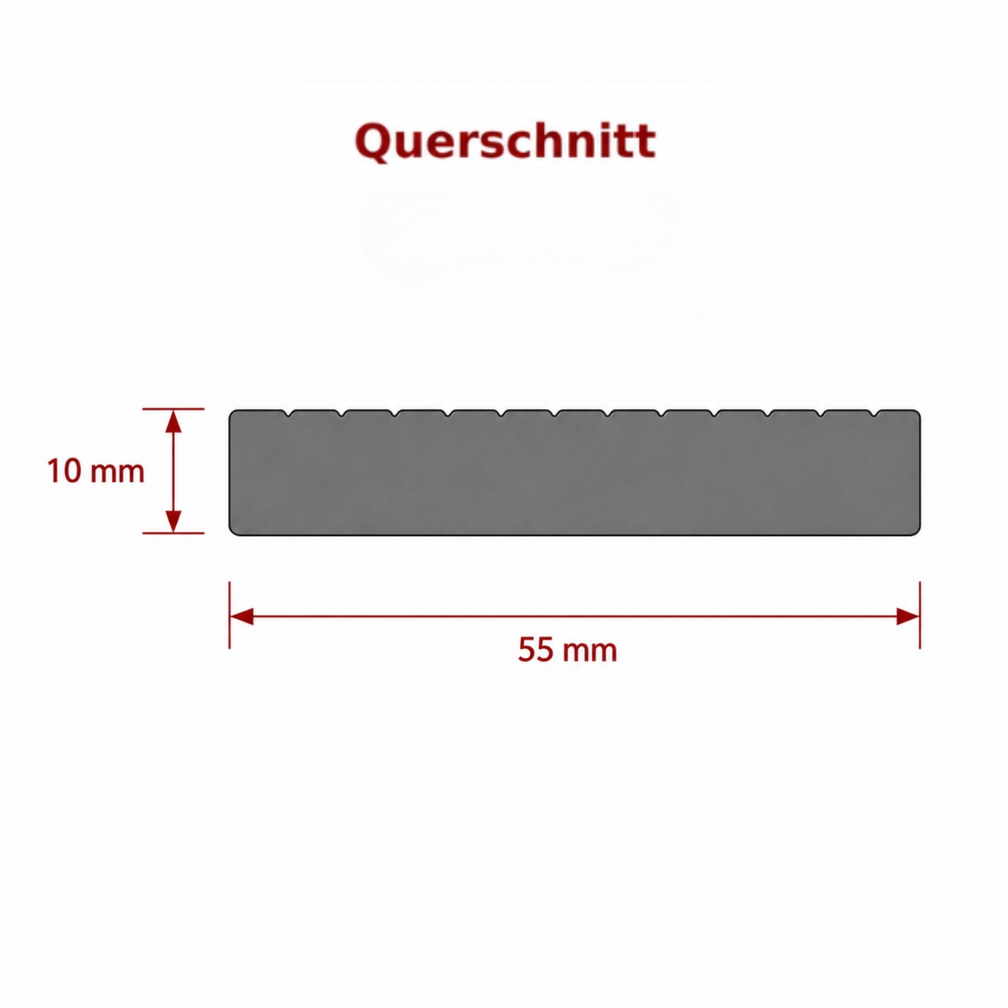 WPC Profi Terrassendielen WPC Flachleiste MUSTER 15 cm teak 55x10 mm, (Flachleiste, Musterstück 15 cm)