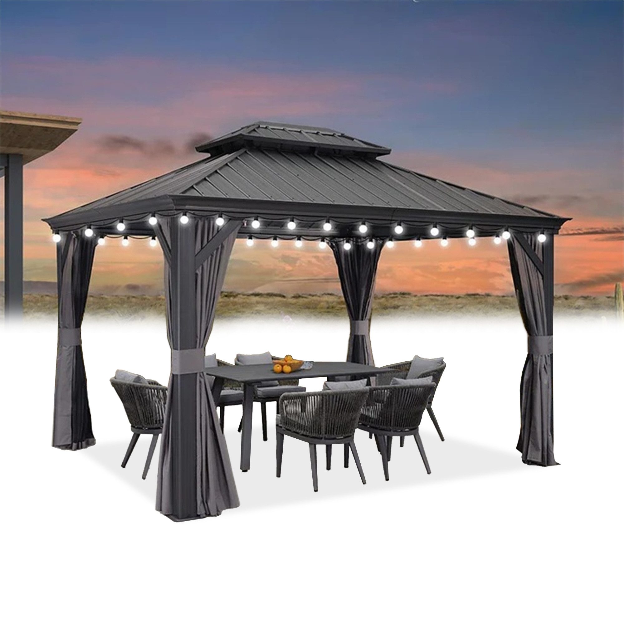 PURPLE LEAF Pavillon Hardtop Aluminium Gartenpavillon günstig online kaufen