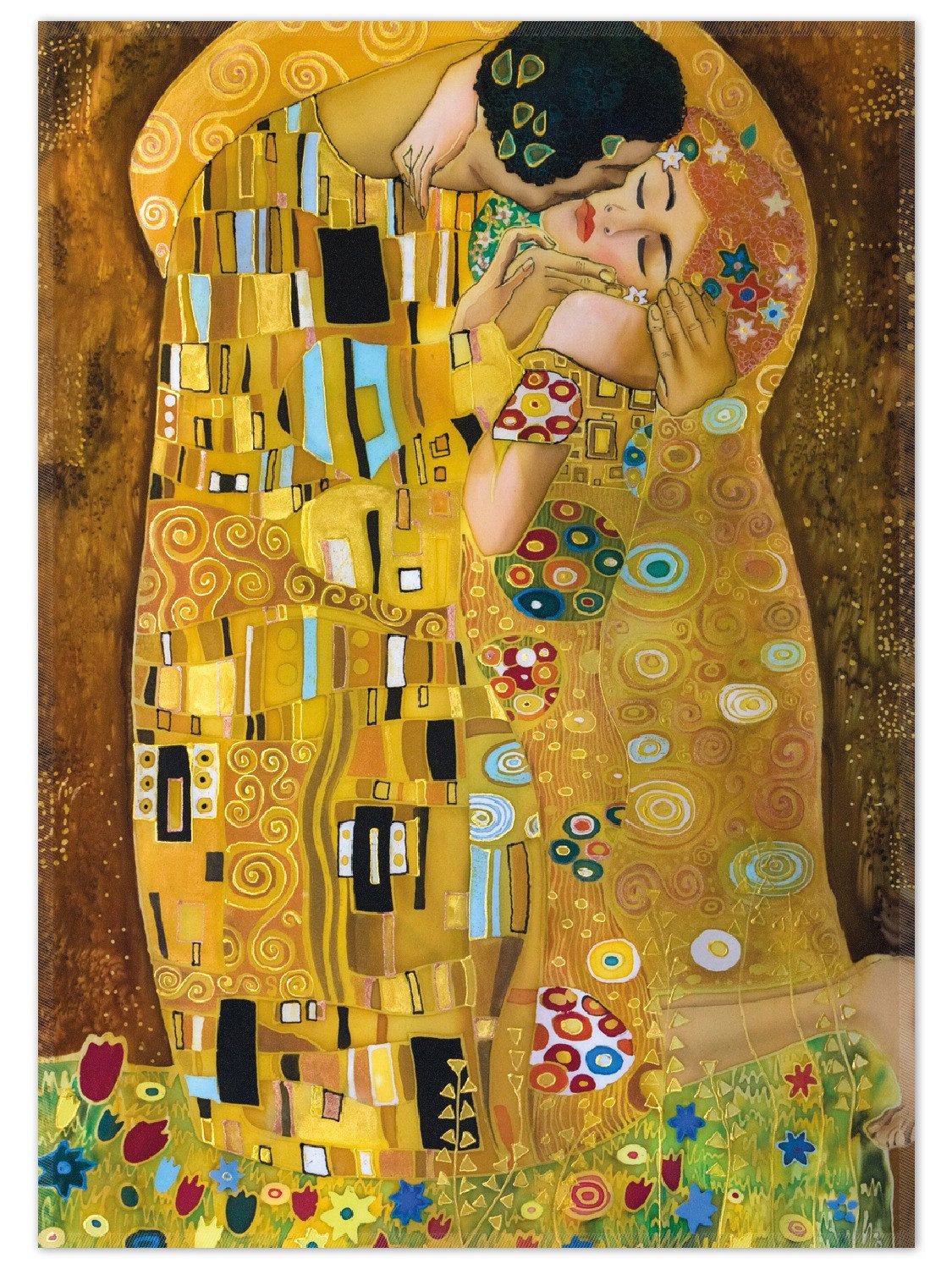 Wallario Teppich Der Kuss von Klimt, rechteckig, rutschfest