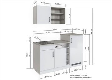 HELD MÖBEL Küche Mali, Breite 170 cm, mit E-Geräten