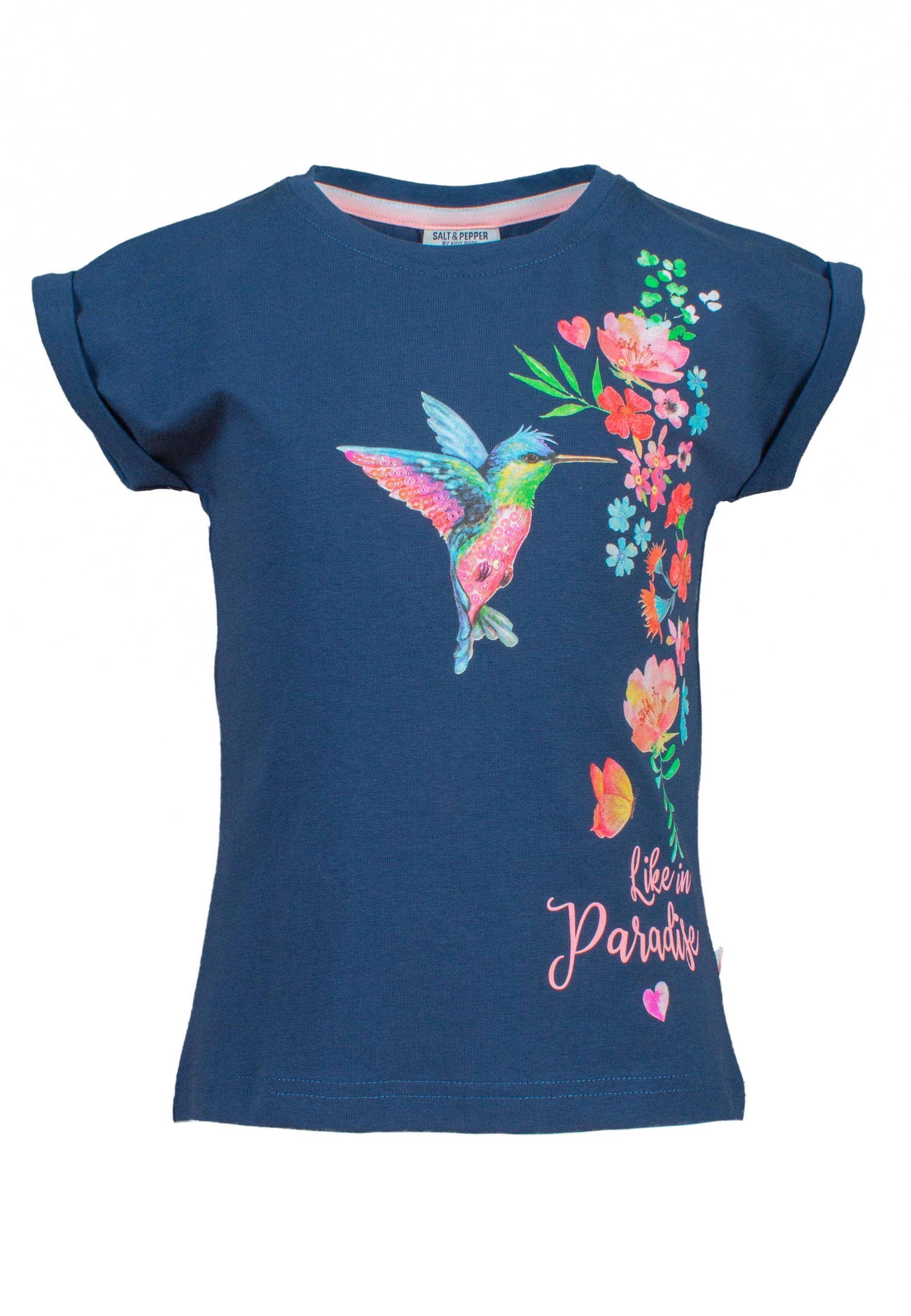 SALT AND PEPPER T-Shirt Paradise sommerlichen weiß (2-tlg) mit dunkelblau, Prints