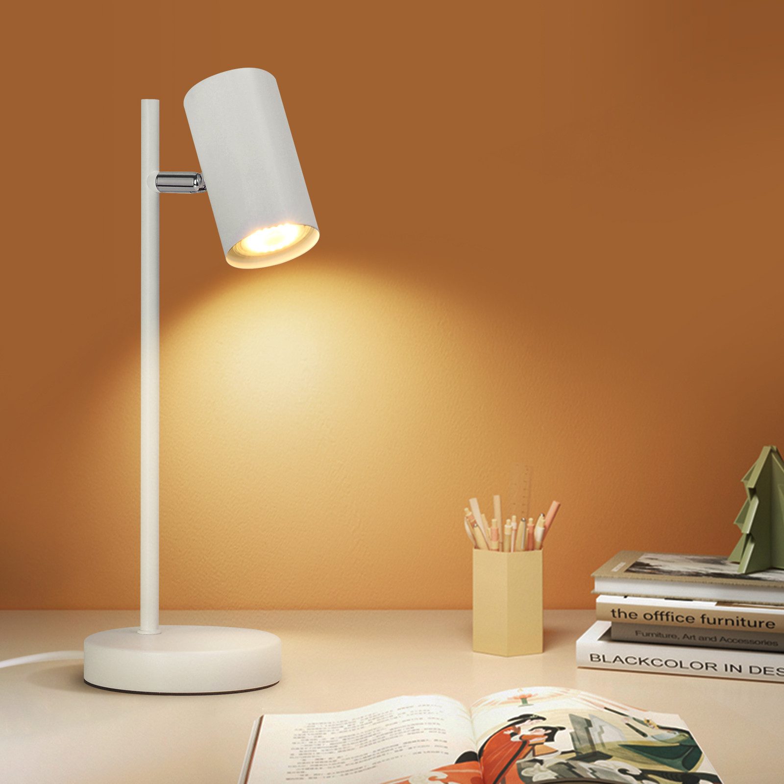 Nettlife Tischleuchte Nachttischlampe mit kabel Schwarz/Weiß/Gold günstig online kaufen