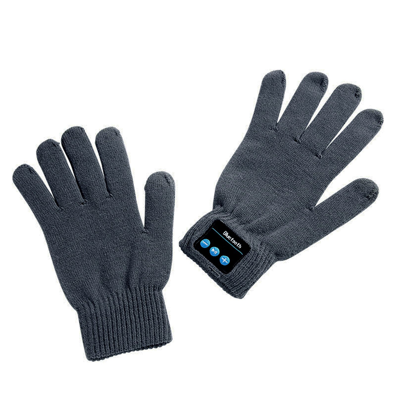 Blusmart Strickhandschuhe Warm Touch Screen Telefon Bluetooth Lautsprecher Handschuhe Drahtlose grau