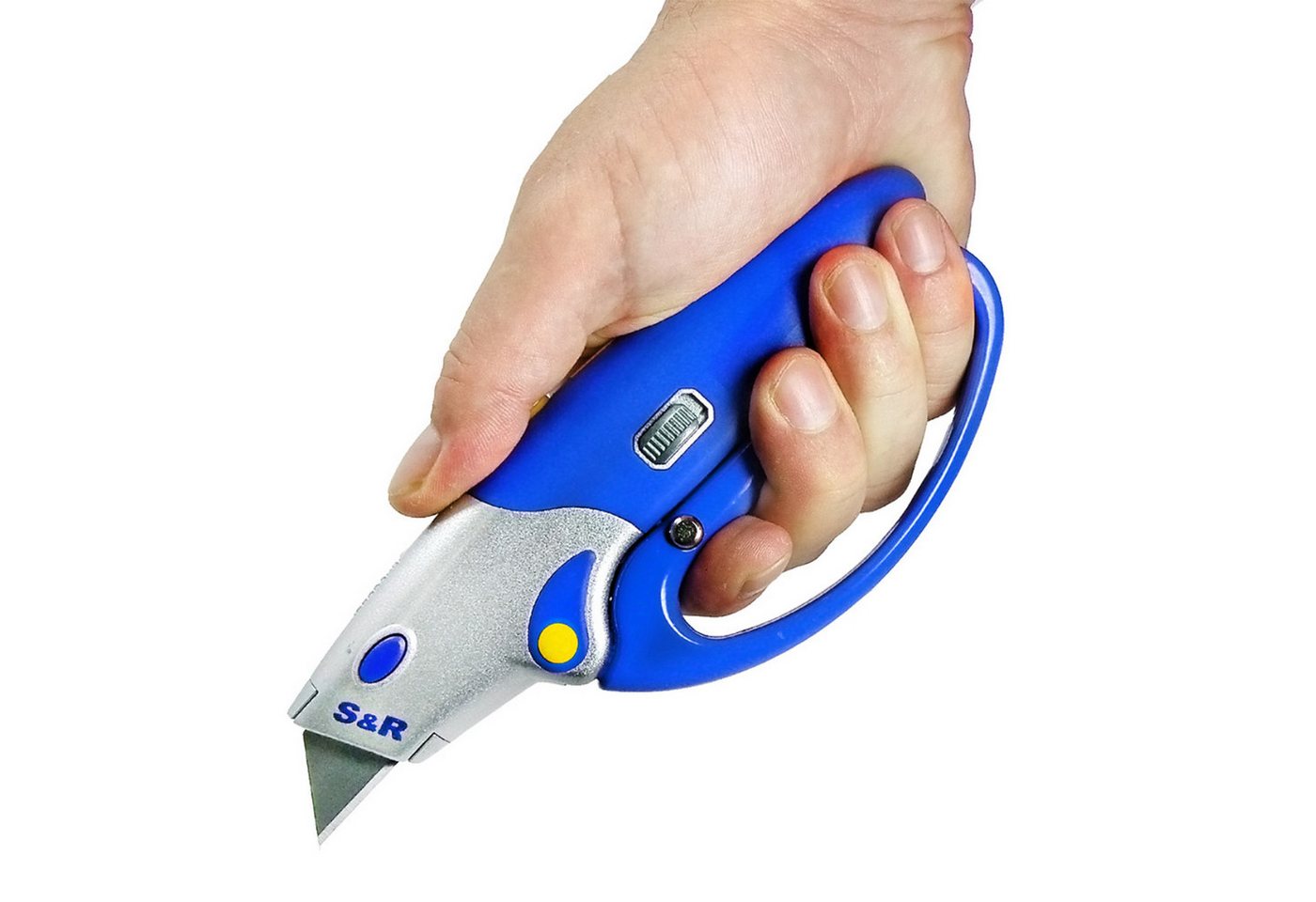 Thumbnail - S&R Teppichmesser Automatisches Profi Cuttermesser 175mm, Handschutz, SK5 Stahl, (6-tlg), praktische Mechanik zum Ein- u...