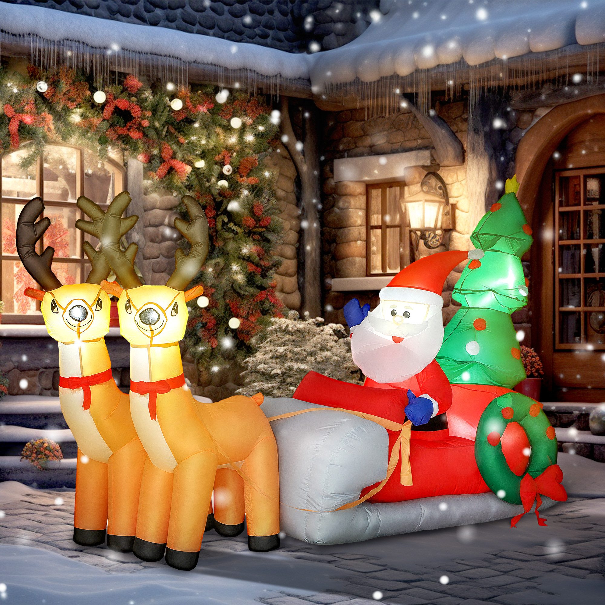 Outsunny Weihnachtsfigur Polyesterstoff (Weihnachtsdekoration, 1 St., Weihn günstig online kaufen