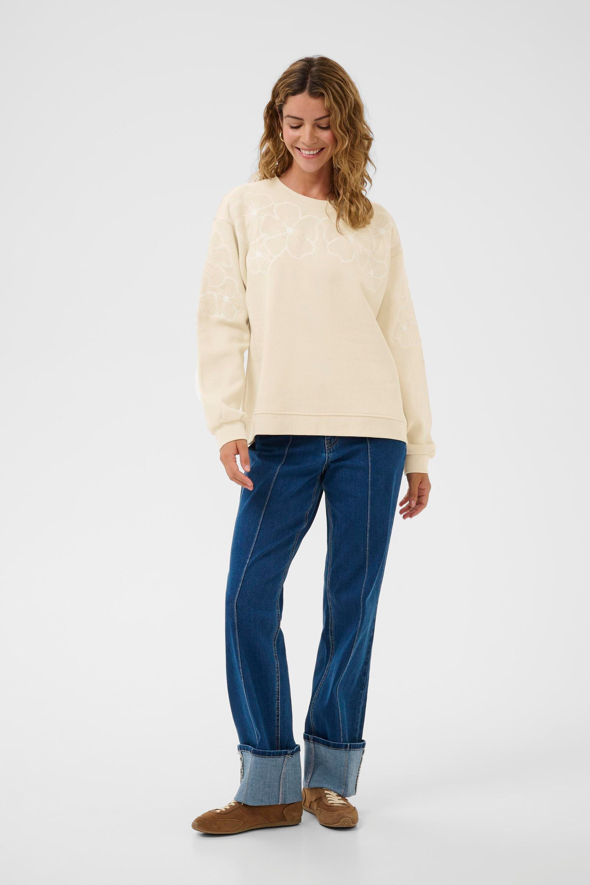 Cream Fleecepullover Sweatshirt CRDaria