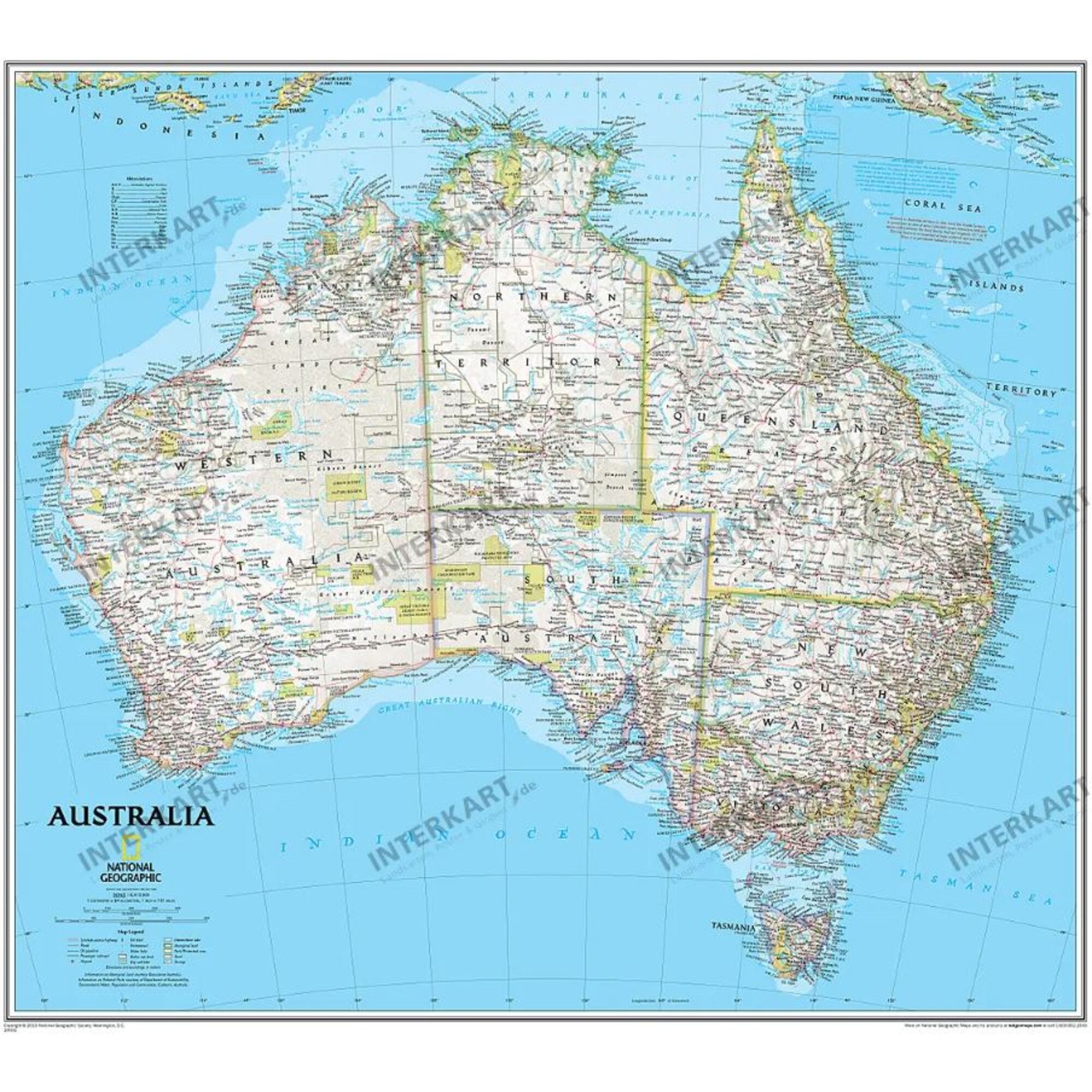 NATIONAL GEOGRAPHIC Wandbild National Geographic Kontinentkarte Australien politisch (76 x 69 cm)