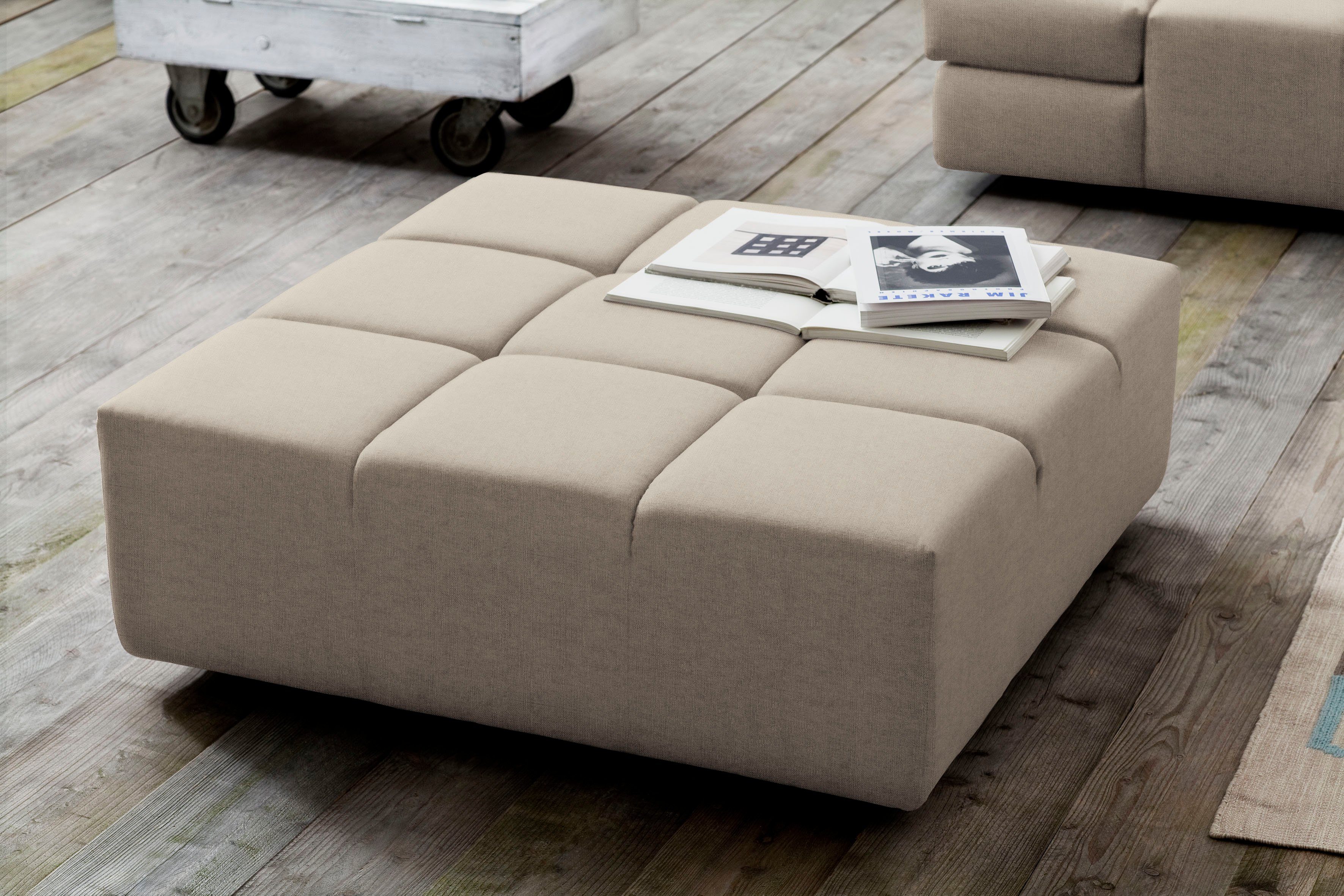 Home affaire Polsterhocker Ancona, passend zur "Ancona"-Polsterserie, auch in Cord + Easy Care