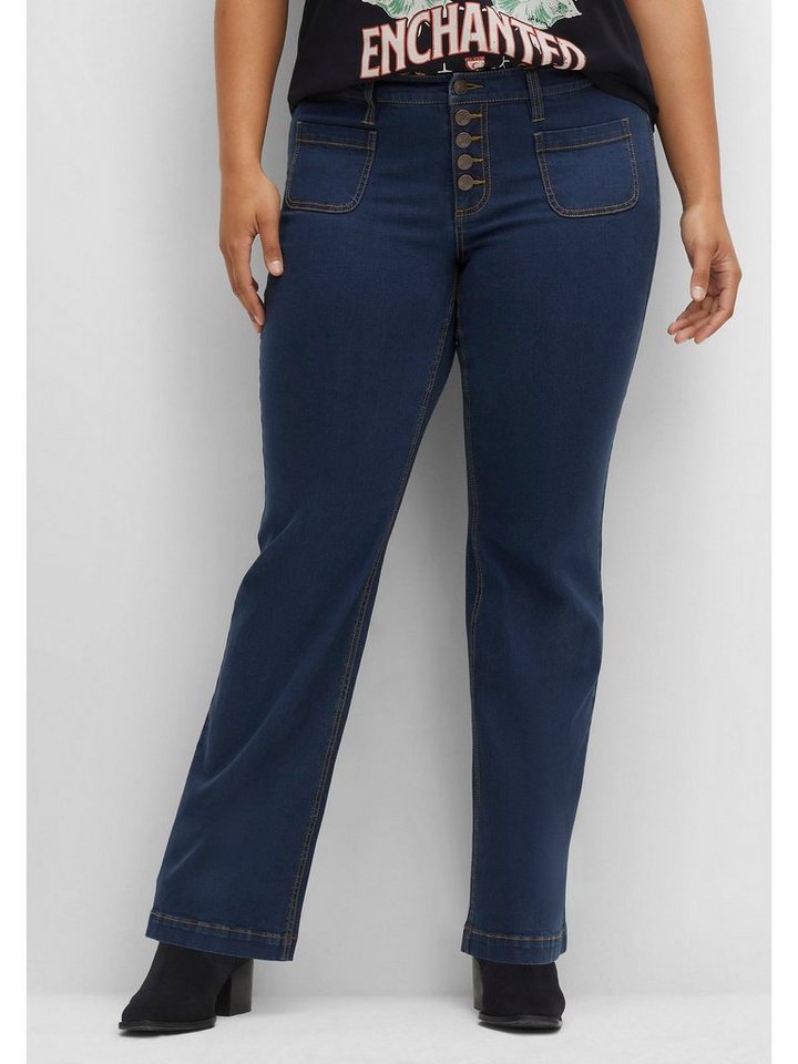 sheego by Joe Browns Bootcut-Jeans Große Größen mit Zierknopfleiste