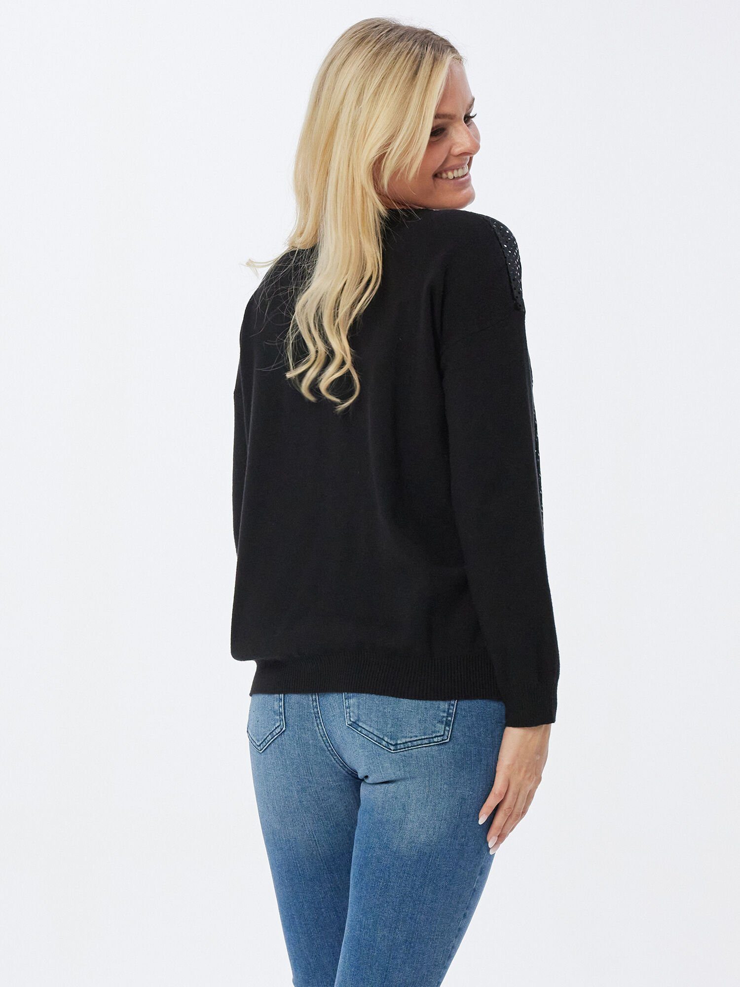 Christian Materne Rundhalspullover Sweater figurumspielend mit Pailletenver günstig online kaufen