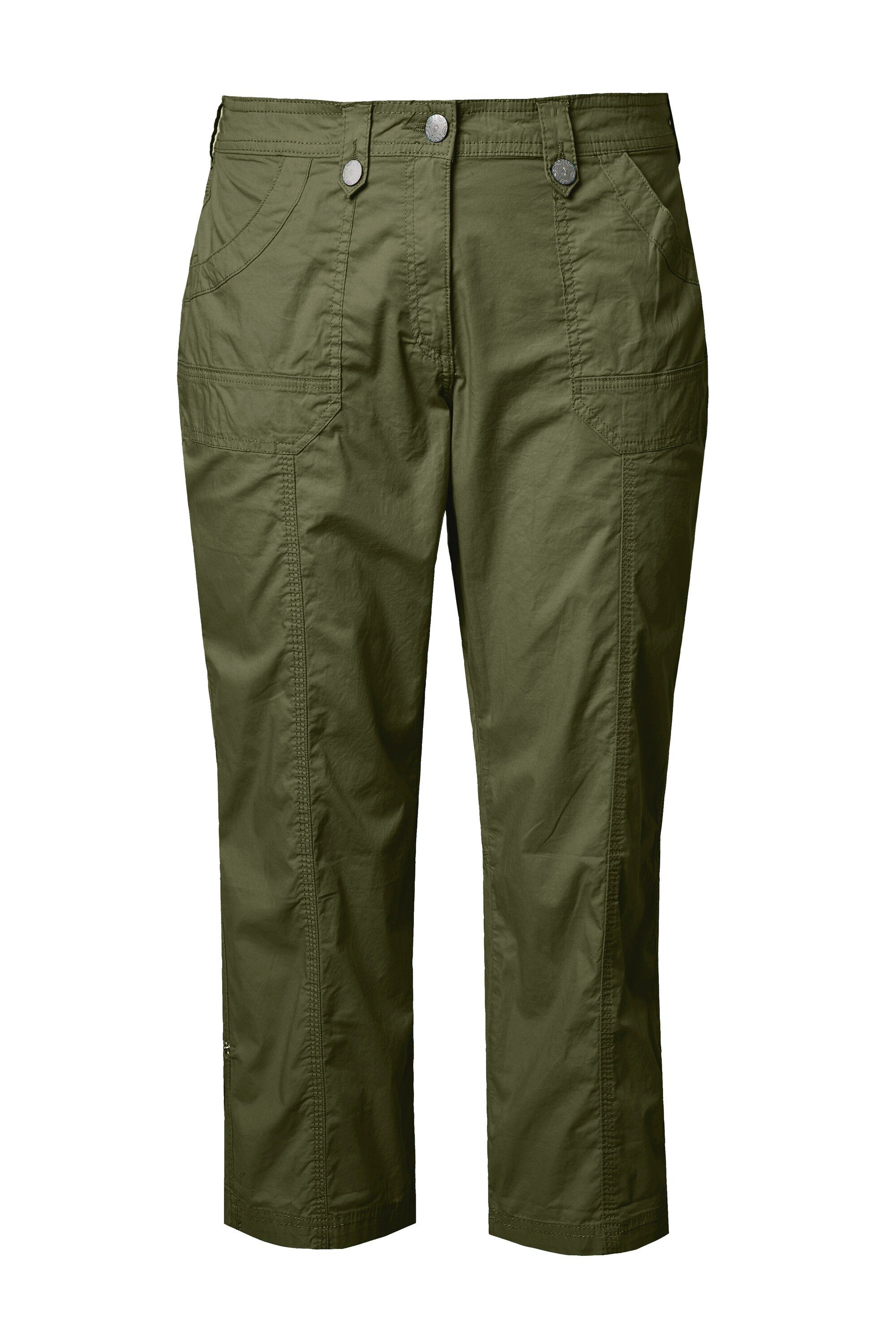 Ulla Popken Funktionshose 7/8-Cargohose Krempelriegel Komfortbund günstig online kaufen