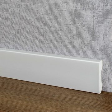 PROVISTON Sockelleiste 16 x 60 x 2000 mm, Fußleiste eckiges Profil, Sockelleiste Kunststoff