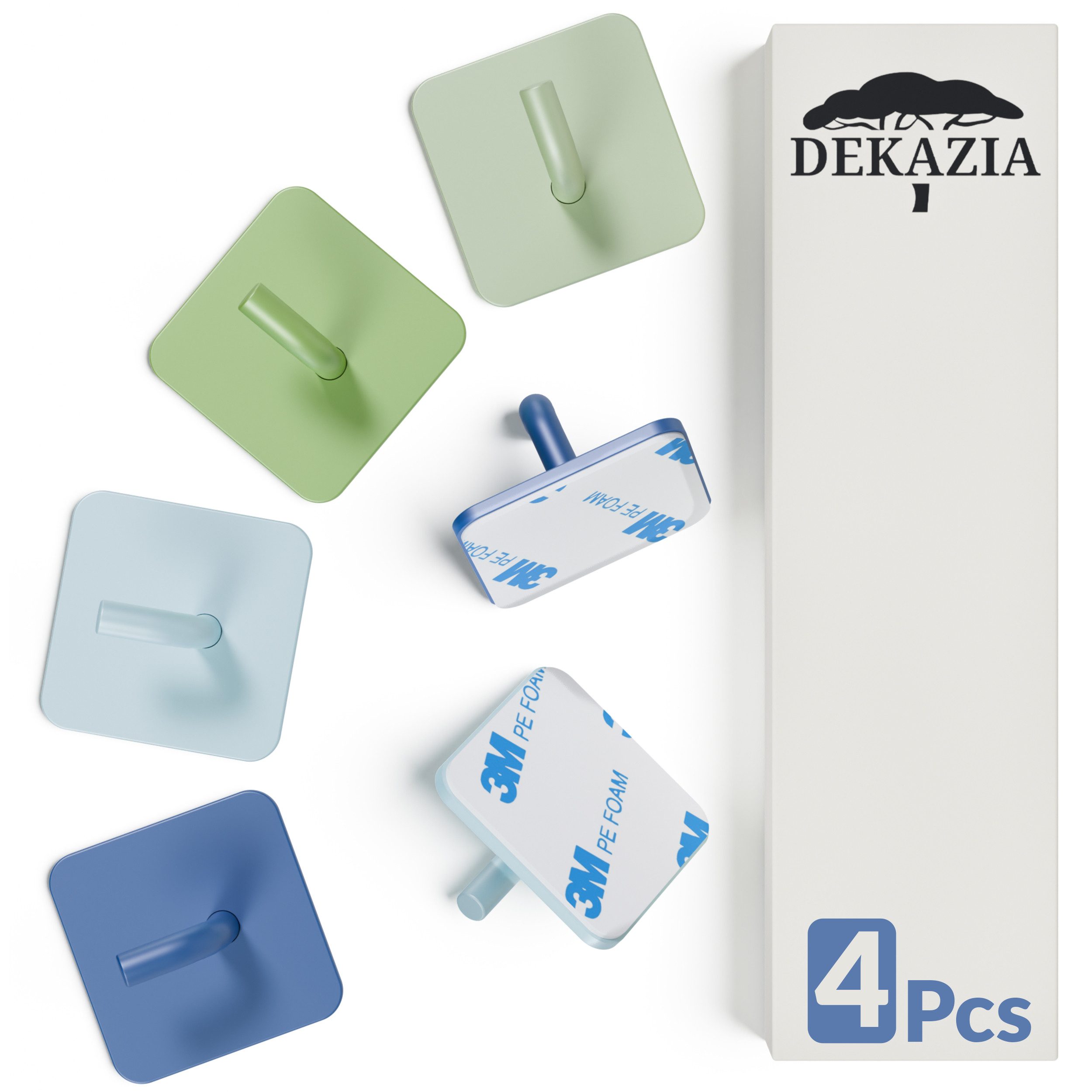 DEKAZIA Klebehaken Bunt Kindergarderobe Garderobe Kinder Kleiderhaken Kinder, Kinderzimmer, Bad, WC, Wand, Kinder Zimmer, Kinder, (Handtuchhaken, 4-St., Wandhaken Haken selbstklebend), Garderobenhaken Kinder