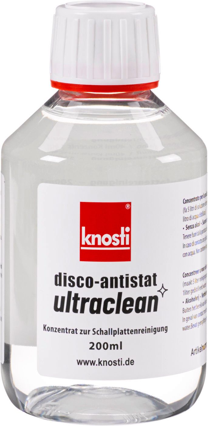 Knosti Plattenspieler-Reinigungs-Set Disco-Antista Ultraclean 200ml Vinyl alkoholfrei Reinigung Konzentrat, Konzentrat zur Schallplattenreinigung!