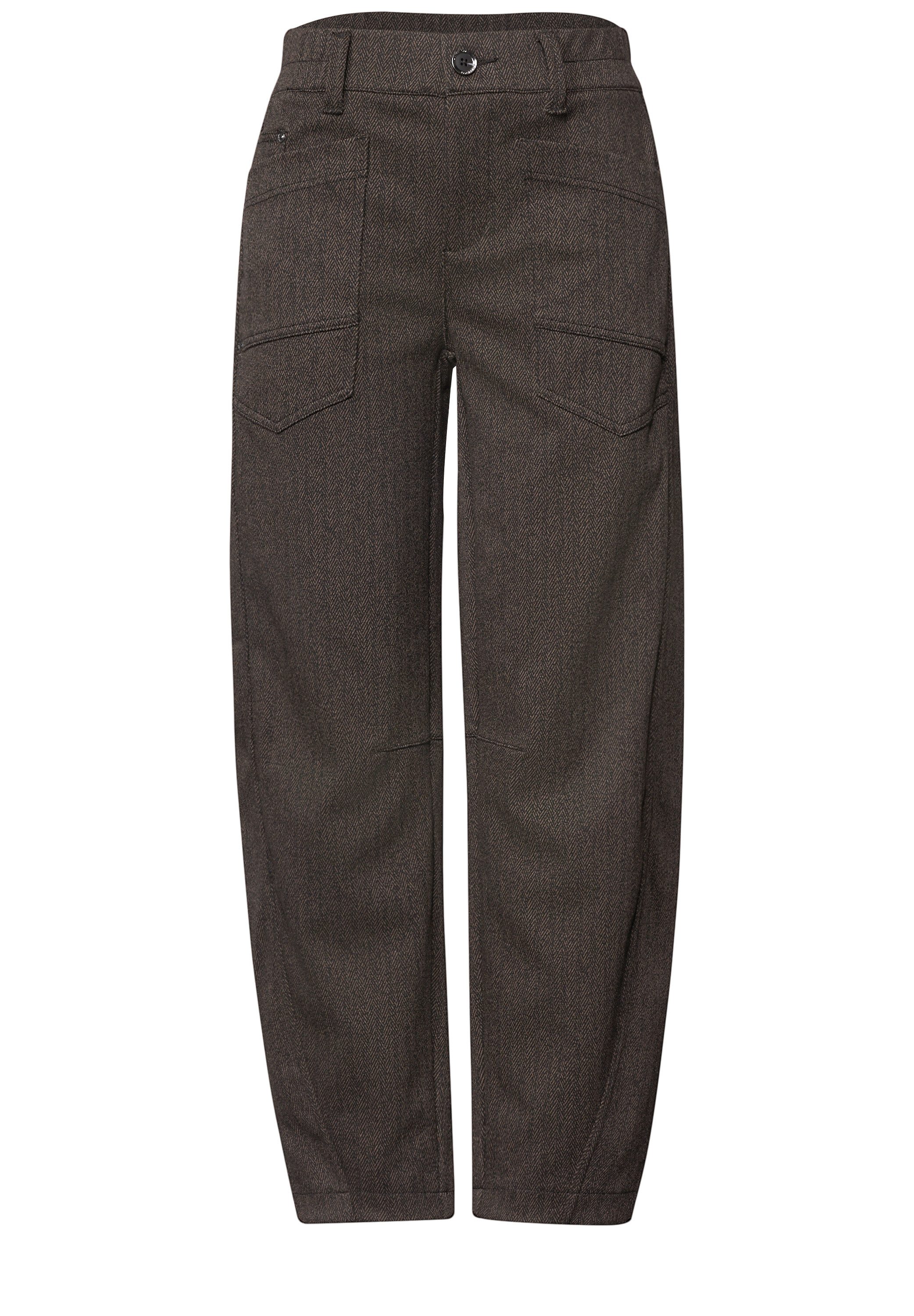 STREET ONE Stoffhose Sytel Karlie mit Barrel Legs / Fishbone Muster – Bild 4 von 5