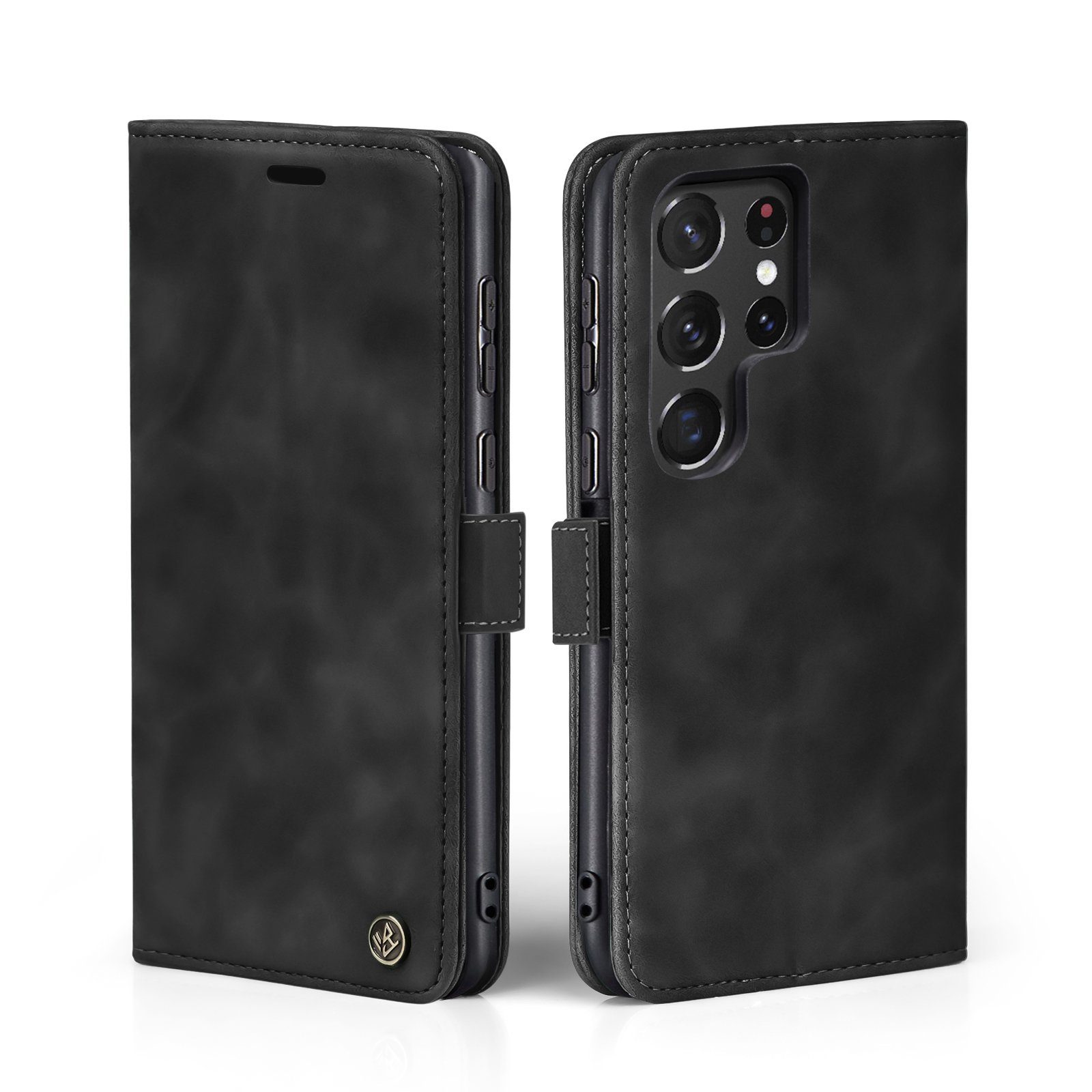 Tec-Expert Handyhülle Tasche Hülle für Samsung Galaxy S24 Ultra 6.8 Zoll, 6.8, Cover Klapphülle Case mit Kartenfach Fliphülle aufstellbar