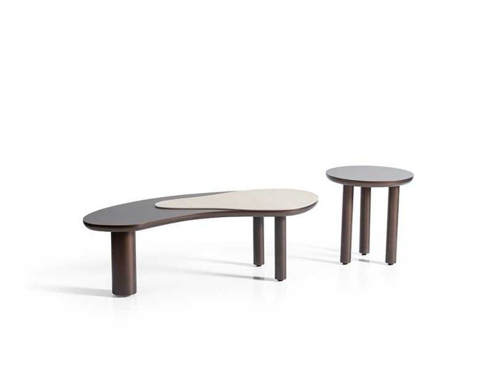 Xlmoebel Satztisch Elegantes Couchtisch-Set aus Holz mit braunen Akzenten (Couchtisch-Set, 2-St., 2-teiliges Couchtisch-Set), Made in Europa