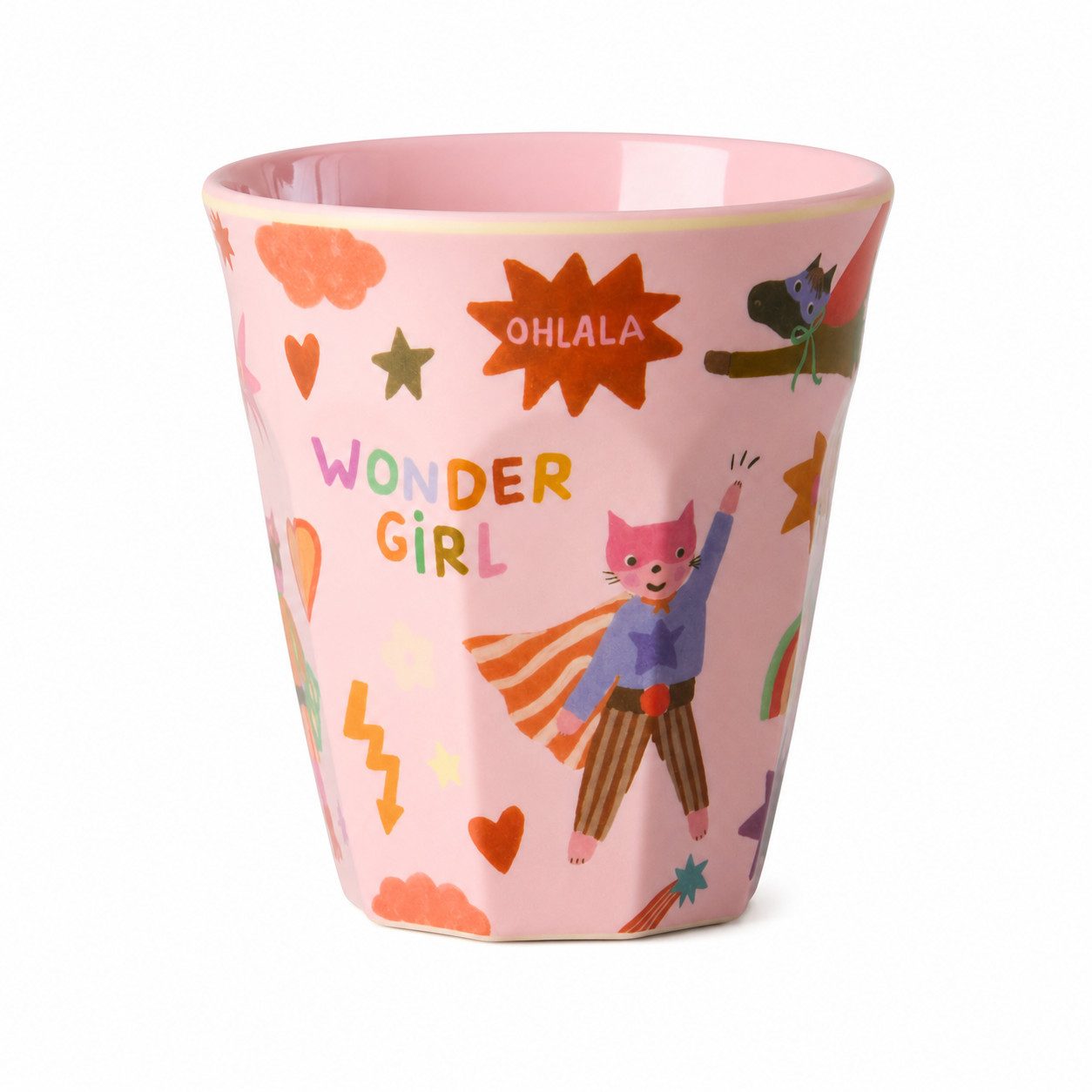 rice Becher Kinderbecher Melamin 250ml Rosa Pastellrosa Trinkbecher KITA, 1-tlg., Melamin