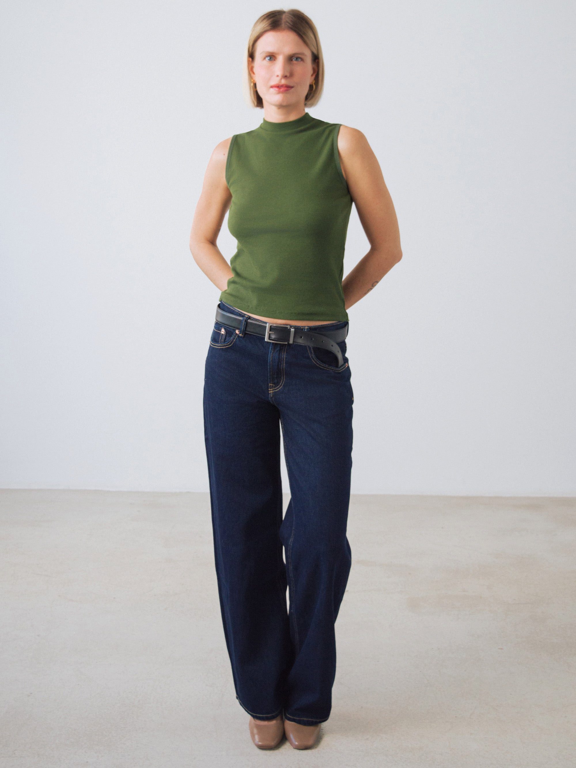 HONEST BASICS Tanktop Mock-Top aus Bio- und recycelter Baumwolle