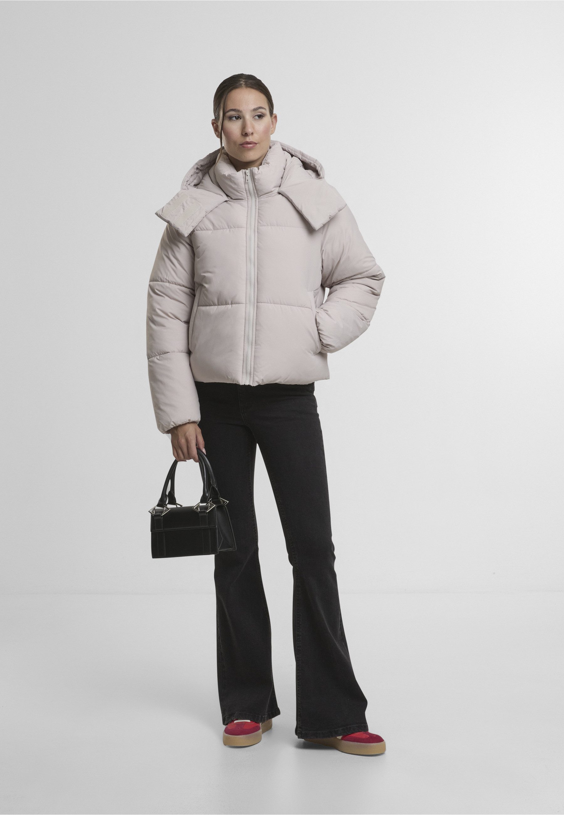 URBAN CLASSICS Winterjacke Urban Classics Ladies Hooded Collar Puffer Jacket (1-St)