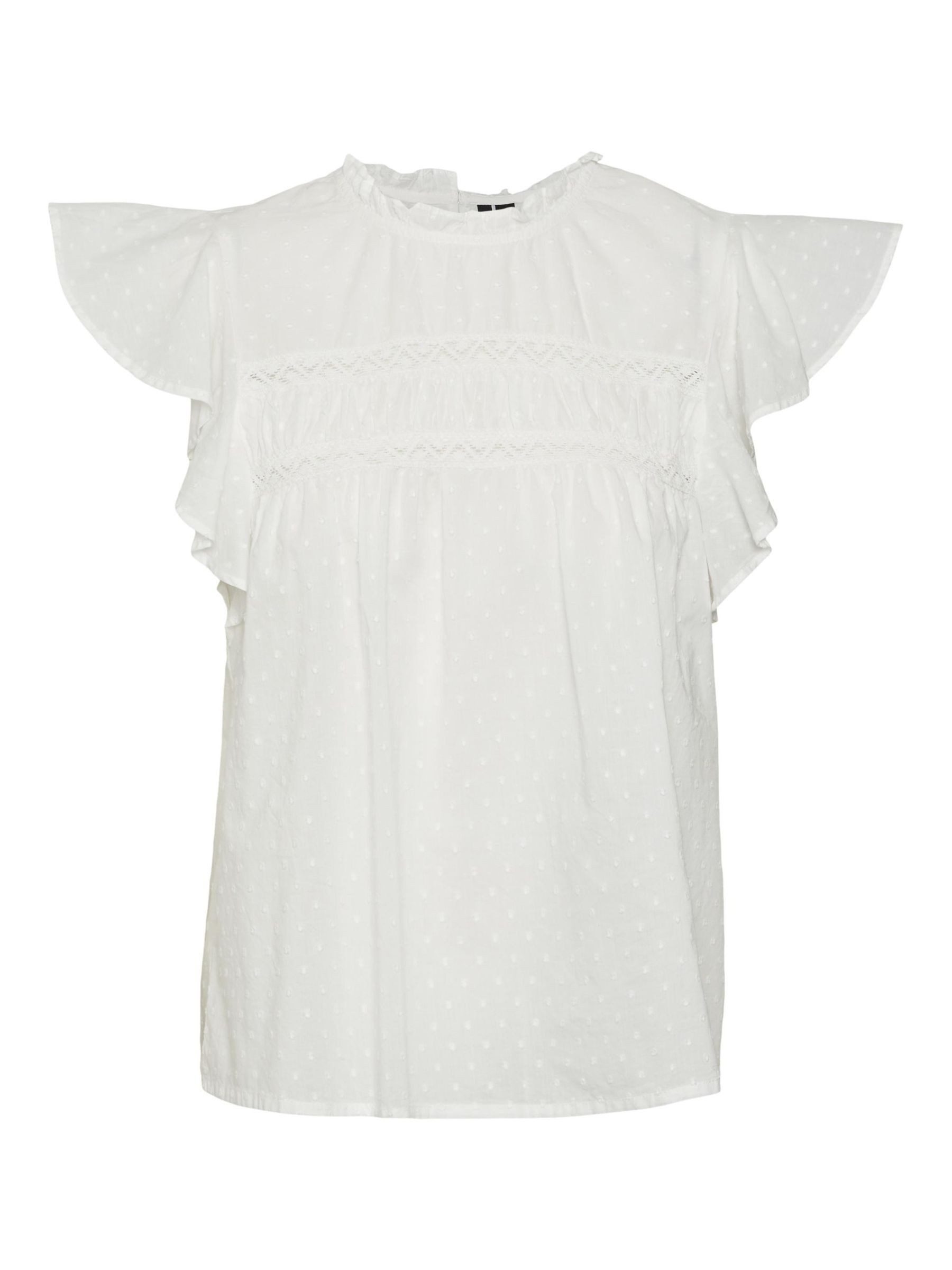Vero Moda Blusenshirt VMTRINE SL LACE TOP WVN NOOS Baumwolle