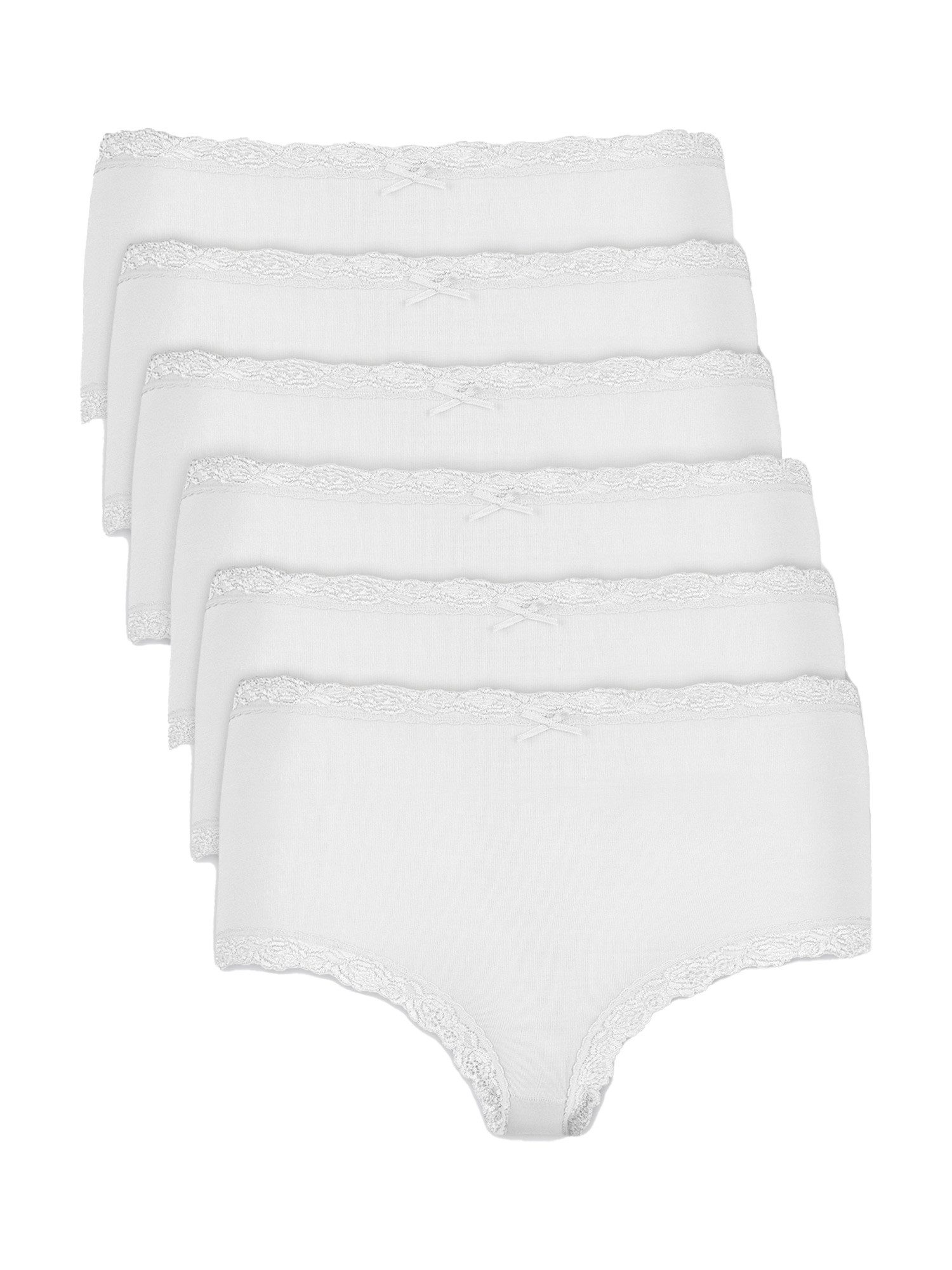 Nina Von C. Taillenslip 6er Pack Damen Taillenslip Multiple Packs (Packung, 6-St) hoher Modal-Anteil, weich, romantische & glänzende Blütenspitze