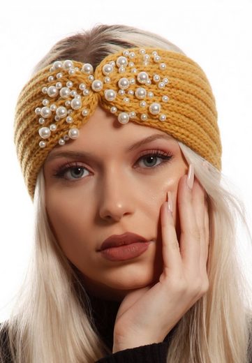 YC Fashion & Style Stirnband »Stirnband Haarband aus Strick mit Perlen Ohrenschützer« (1-St)