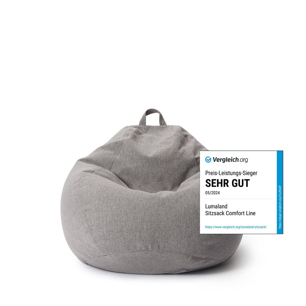 Lumaland Sitzsack LUMALAND Comfort Line Sitzsack M, 120 L - bequemer Indoor Sofa Sessel, Pouf separat erhältlich - Bean Bag mit Füllung - XXL Lounge Sitzkissen