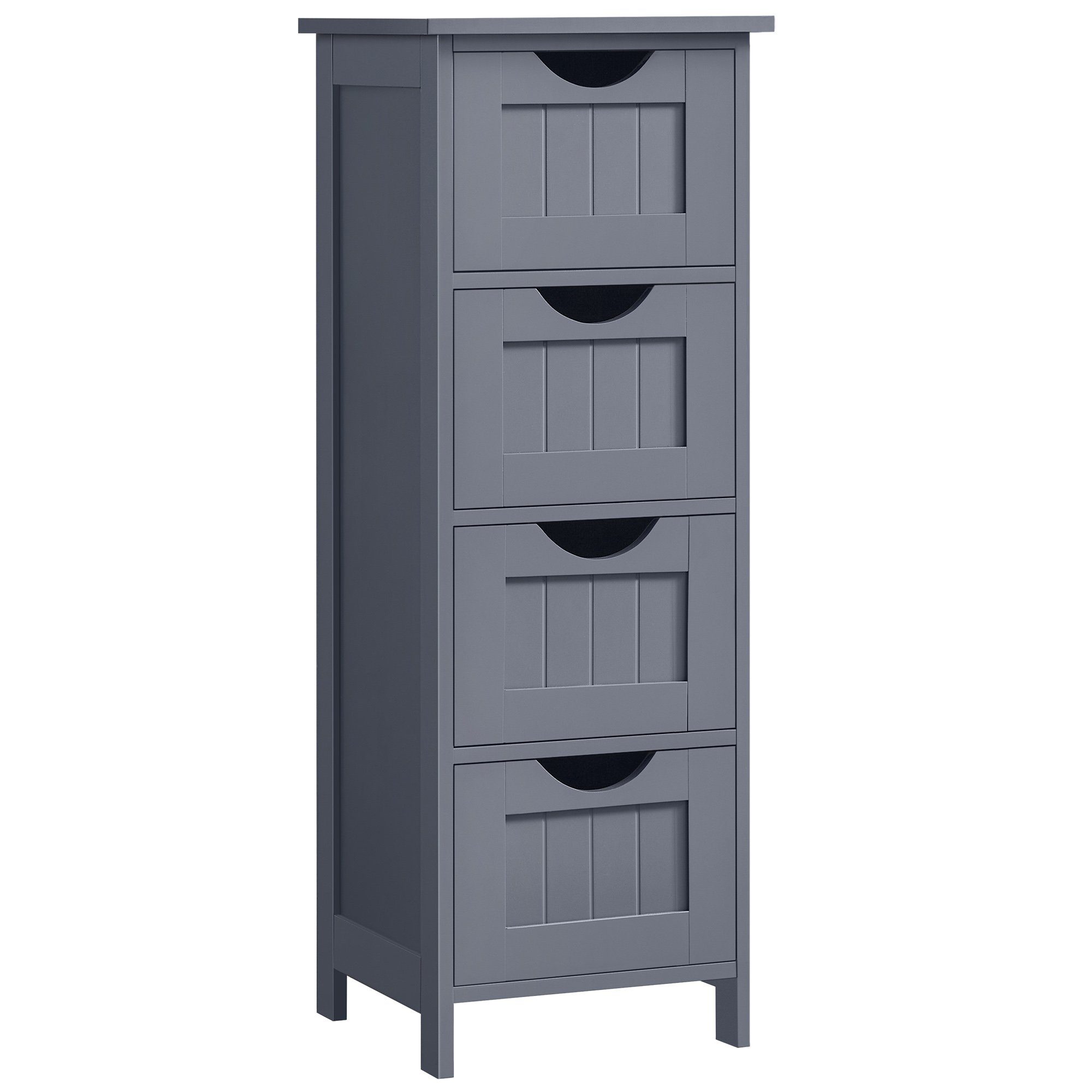 VASAGLE Badkommode Badezimmerschrank Badschrank Beistellschrank, mit 4 Schubladen
