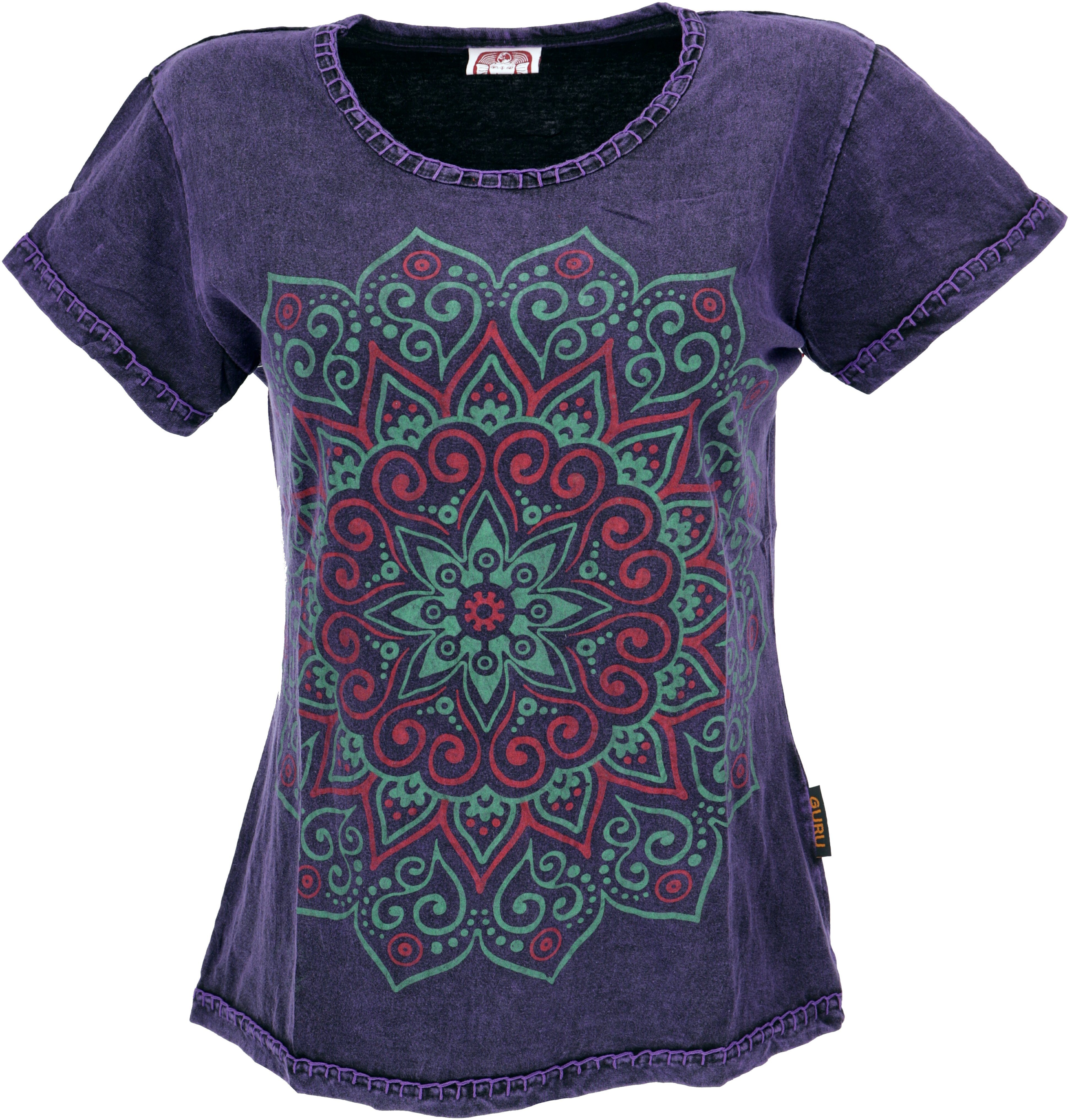 Guru-Shop T-Shirt Boho T-Shirt mit Mandaladruck, günstig online kaufen