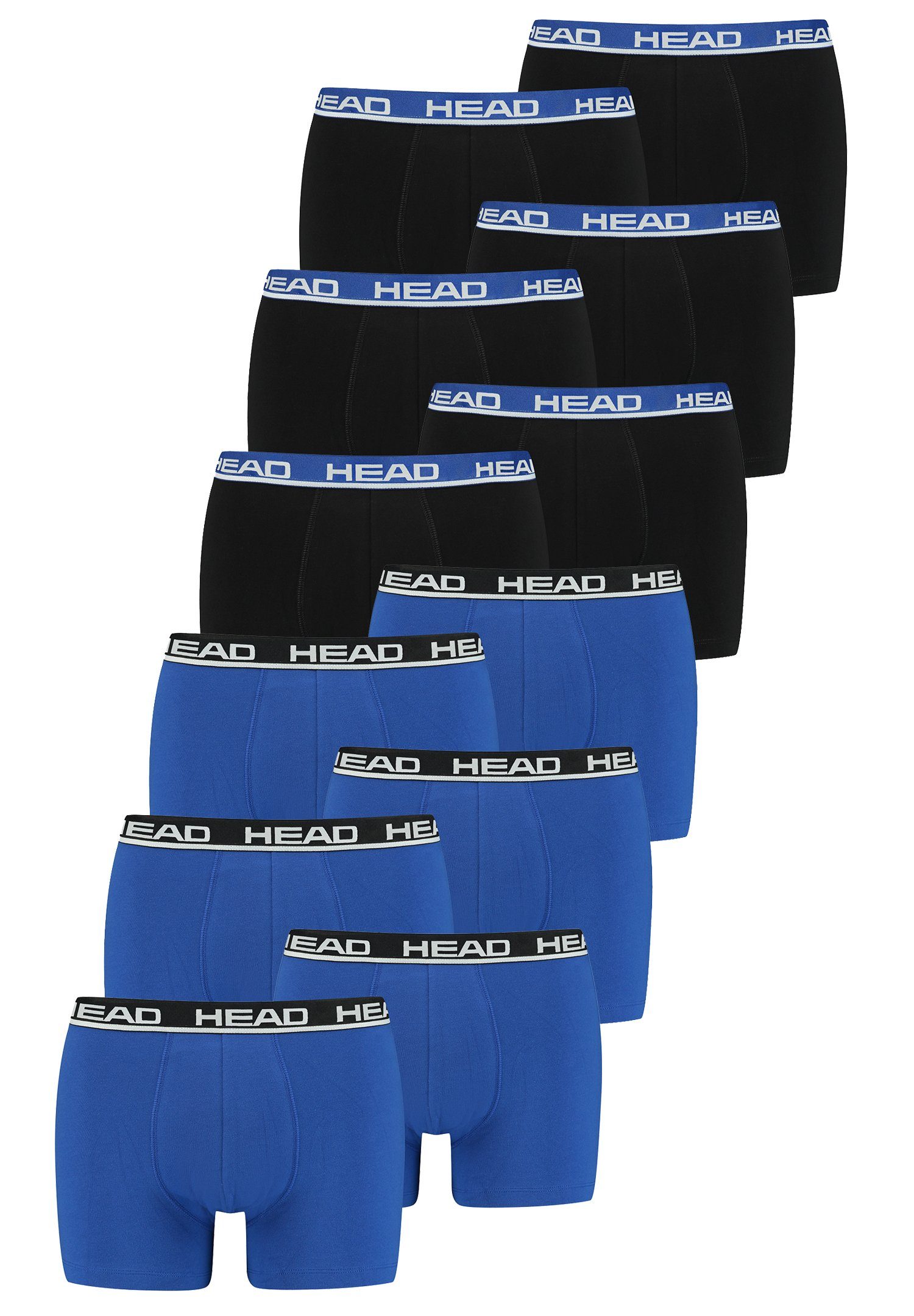 Boxer Black 12-St., Boxershorts Head 12er-Pack) Black (Spar-Set, 12P Basic Head Blue/Blue