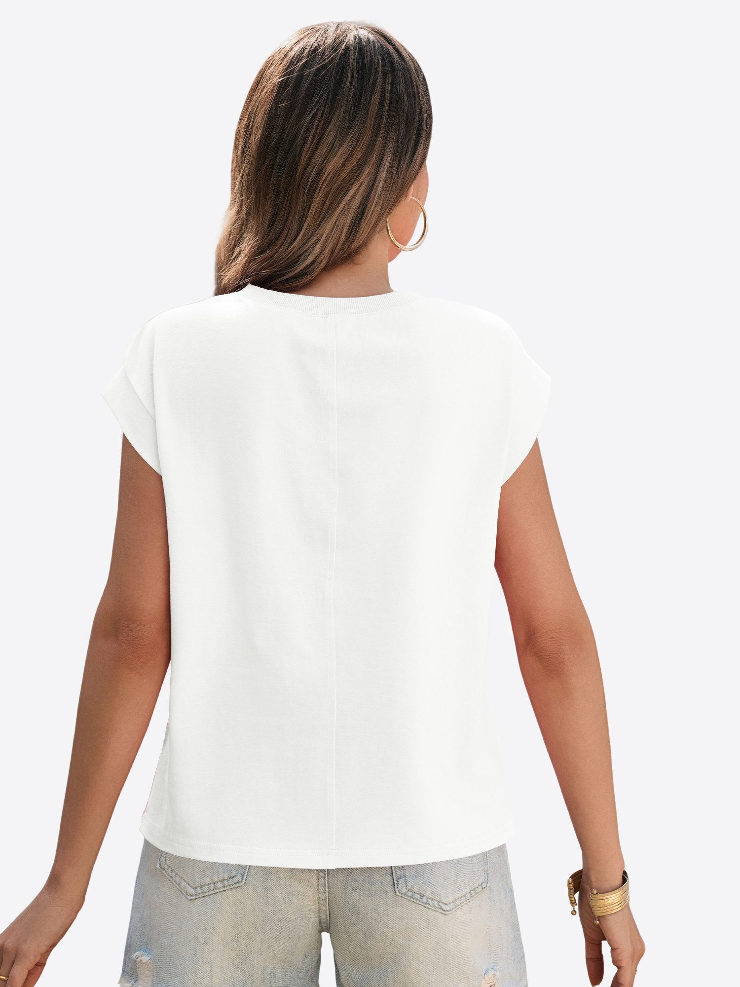 Imily Bela T-Shirt Damen Basic-Shirt mit Rundhalsausschnitt (Packung, 1-tlg günstig online kaufen