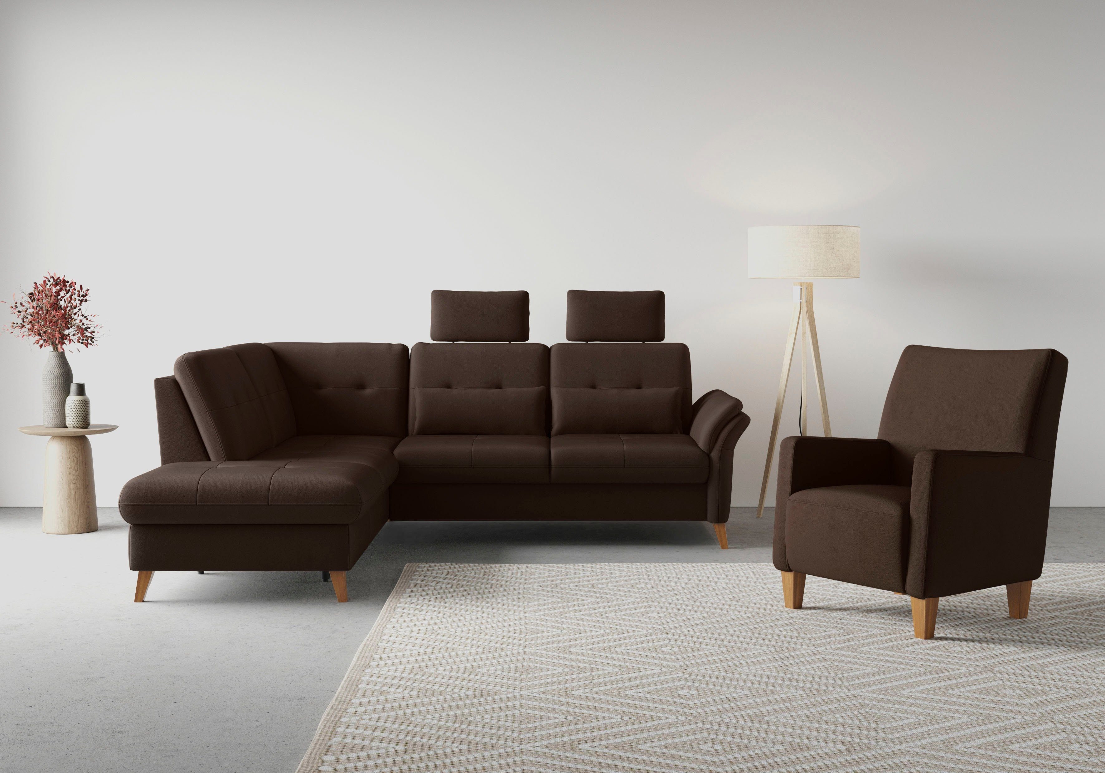 sit&more Ecksofa "Göteborg" inkl. Sitztiefenverstellung, wahlweise mit Bett günstig online kaufen