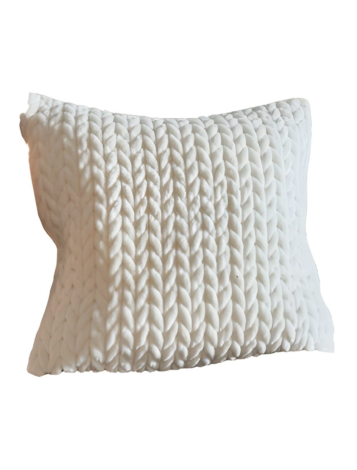 Dekoleidenschaft Kissenhülle "Zopfmuster" in creme, 45x45 cm, samtig weich, günstig online kaufen