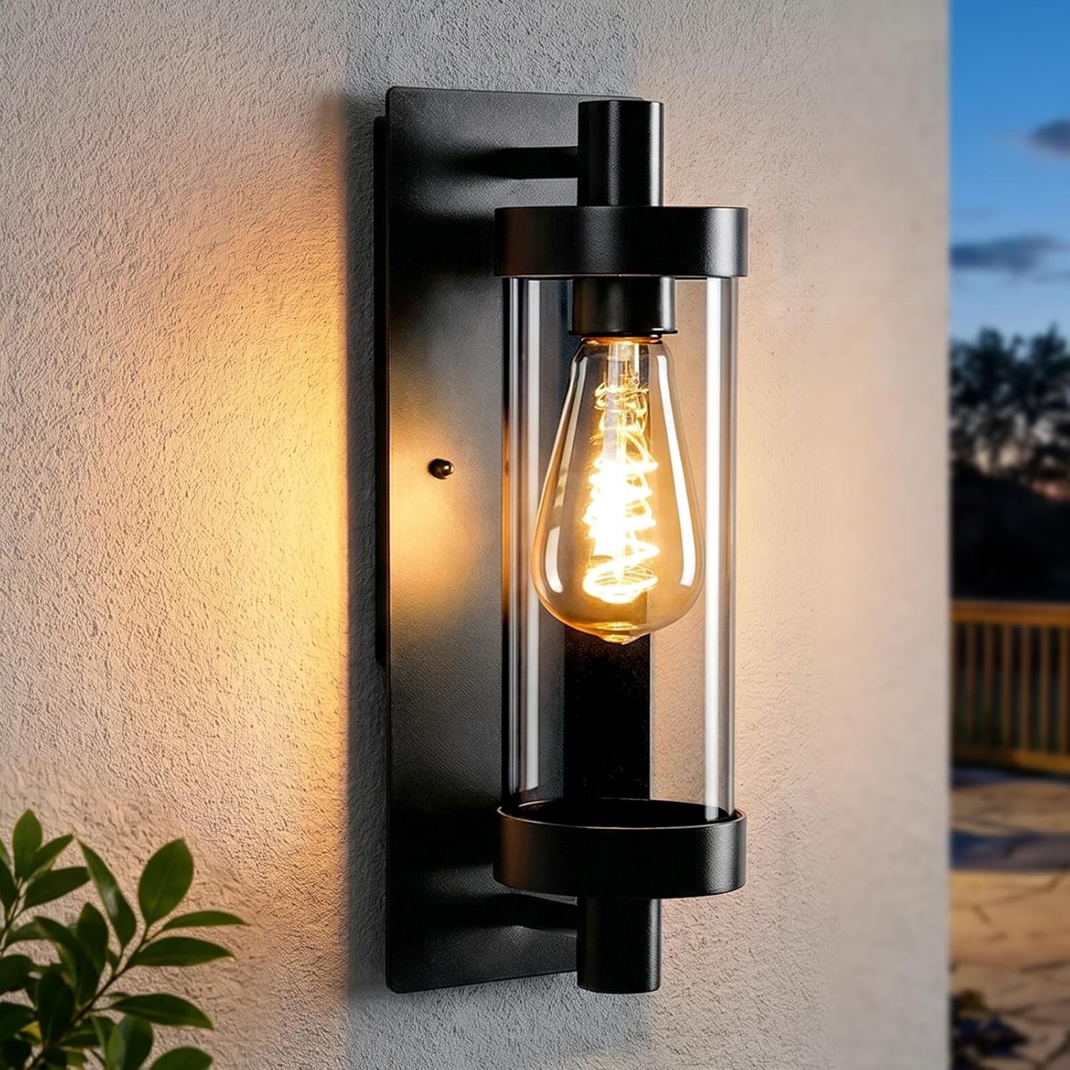 Nettlife Außen-Wandleuchte Schwarz balkon landhaus Außen Garten E27 Fassung max. 40W, ohne Leuchtmittel, für Terrasse Balkon Hauswand Garten