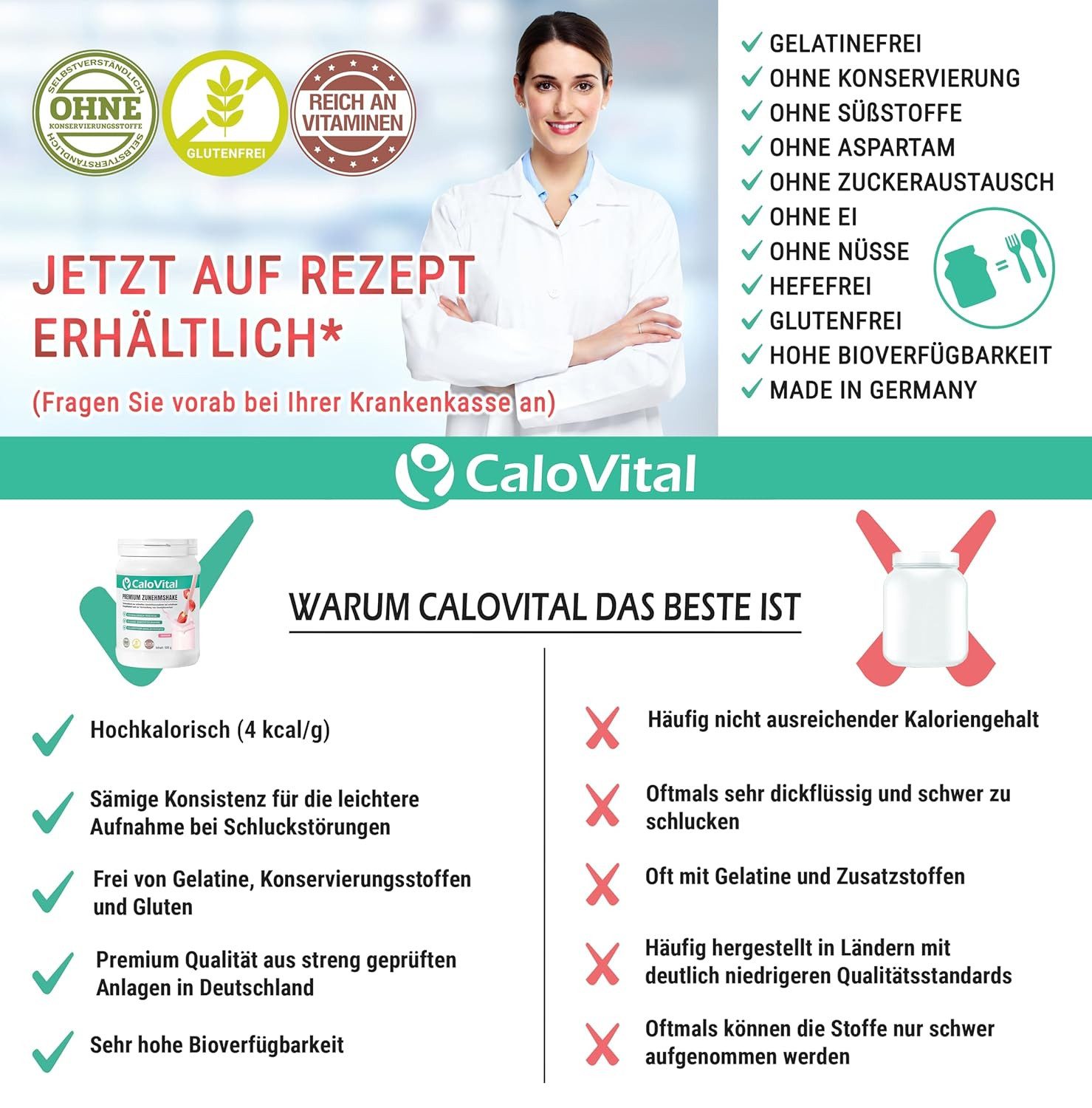 CaloVital CaloVital Hochkalorische Trinknahrung als Trinkmahlzeit zum Zunehmen Pulver