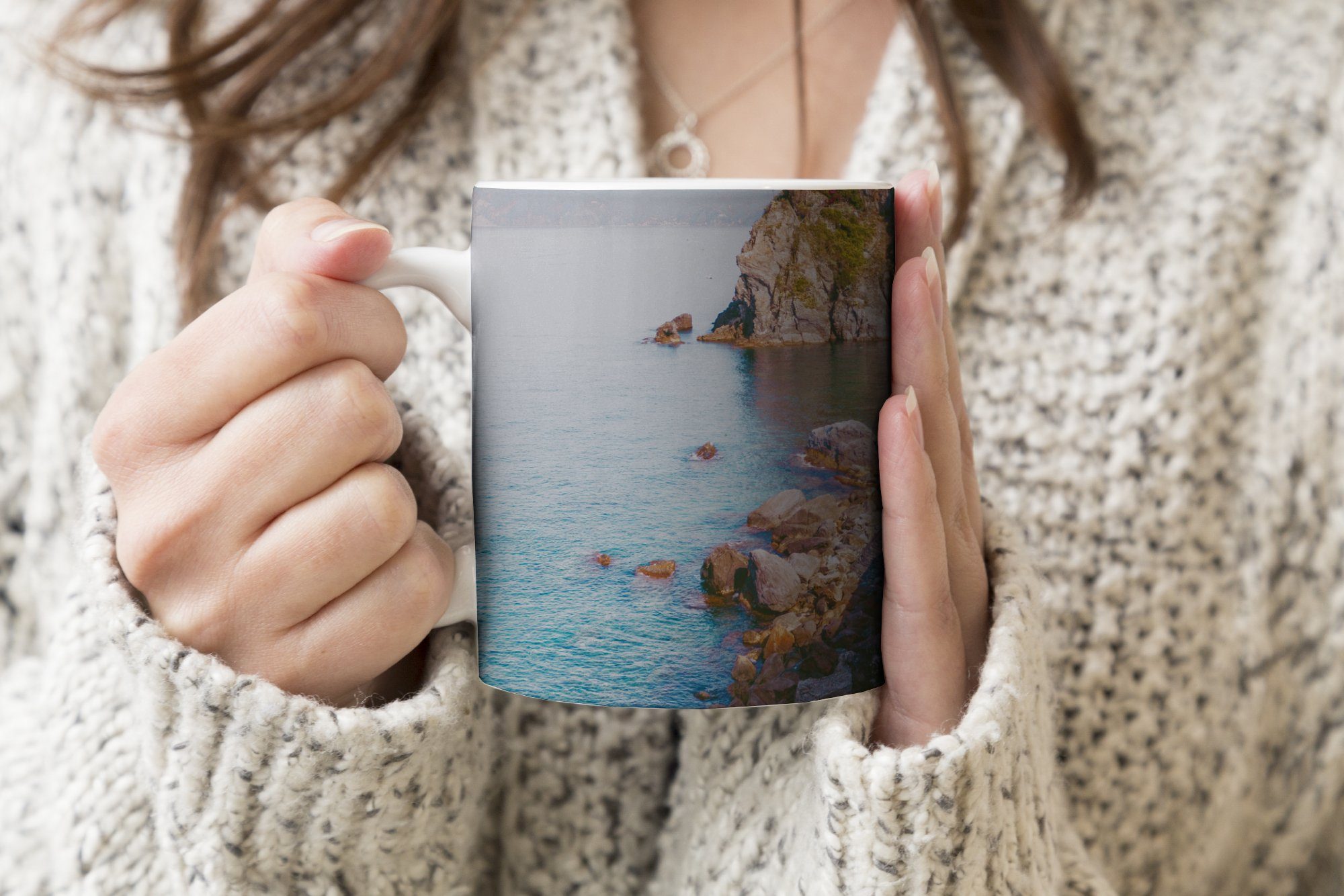 - Teetasse, Keramik, Italien Meer, MuchoWow Tasse - Geschenk Kaffeetassen, Teetasse, Zug Becher,