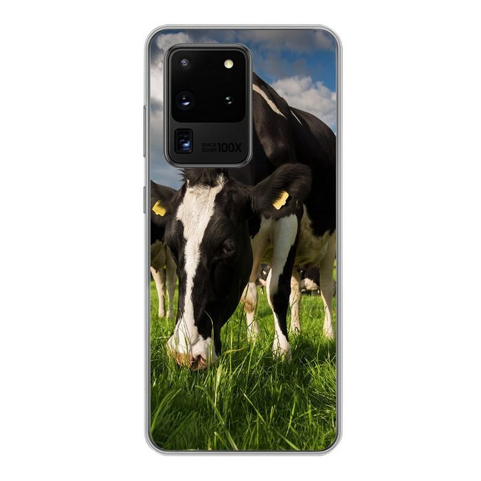MuchoWow Handyhülle Kühe - Tiere - Gras - Wiese - Bauernhof Phone Case Handyhülle Samsung Galaxy S20 Ultra Silikon Schutzhülle