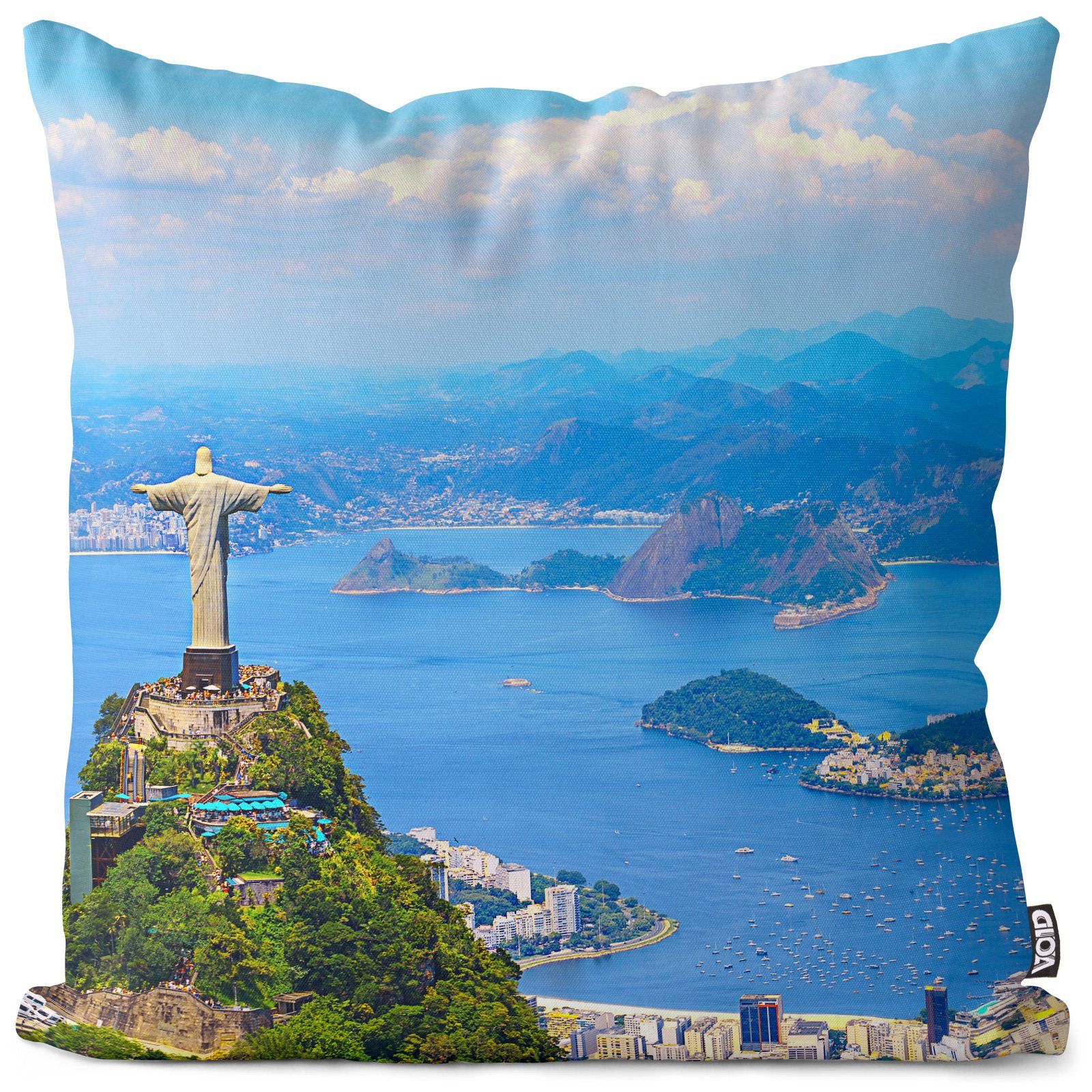 Kissenbezug, VOID (1 Stück), Sofa-Kissen Rio de Janeiro Cocovado Mountain Berg Großstadt Brasilien Südamerika Amerika Lateinamerika Reise Urlaub