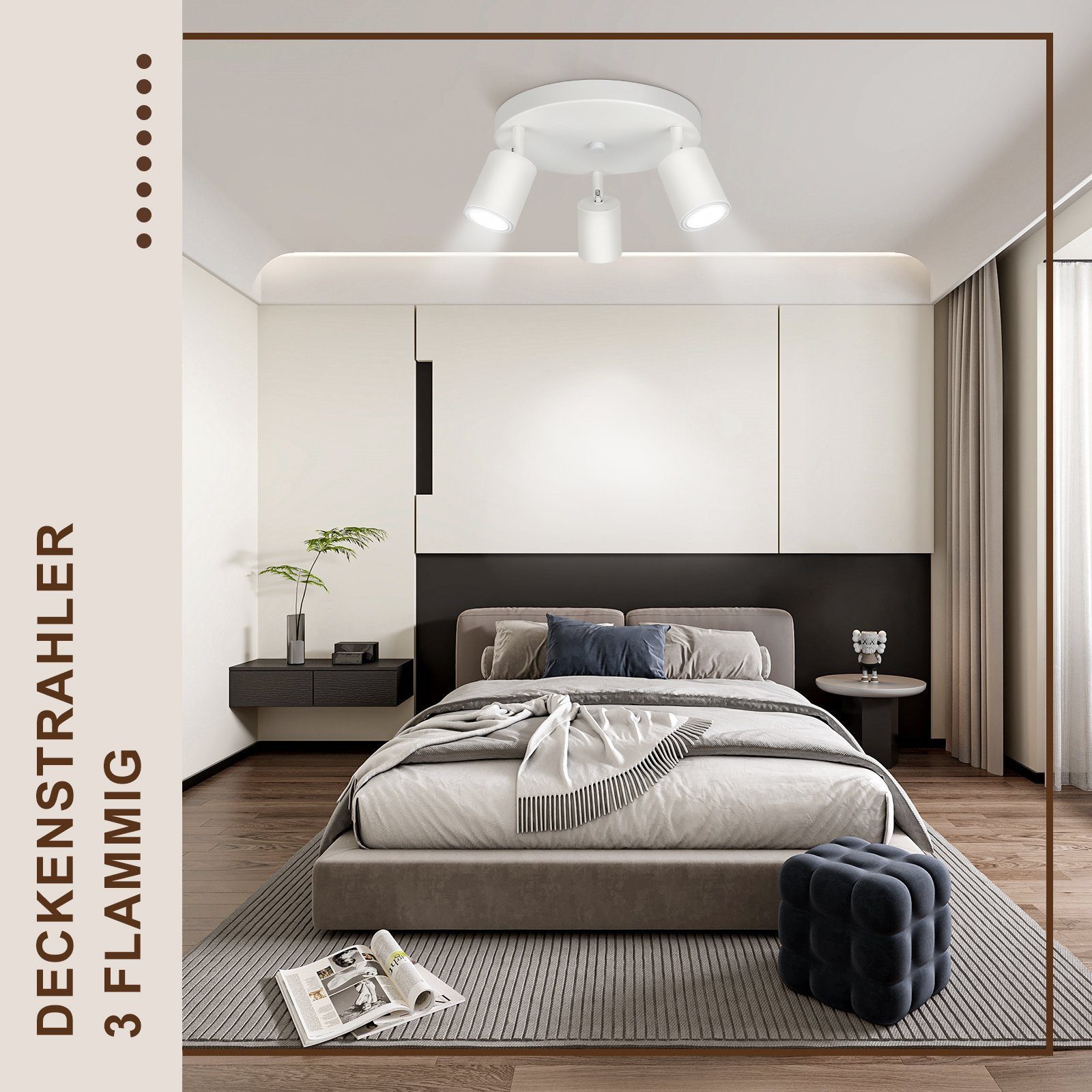 Nettlife Deckenstrahler Weiß Wohnzimmer 1/2/3/4/5/6 Flammig günstig online kaufen