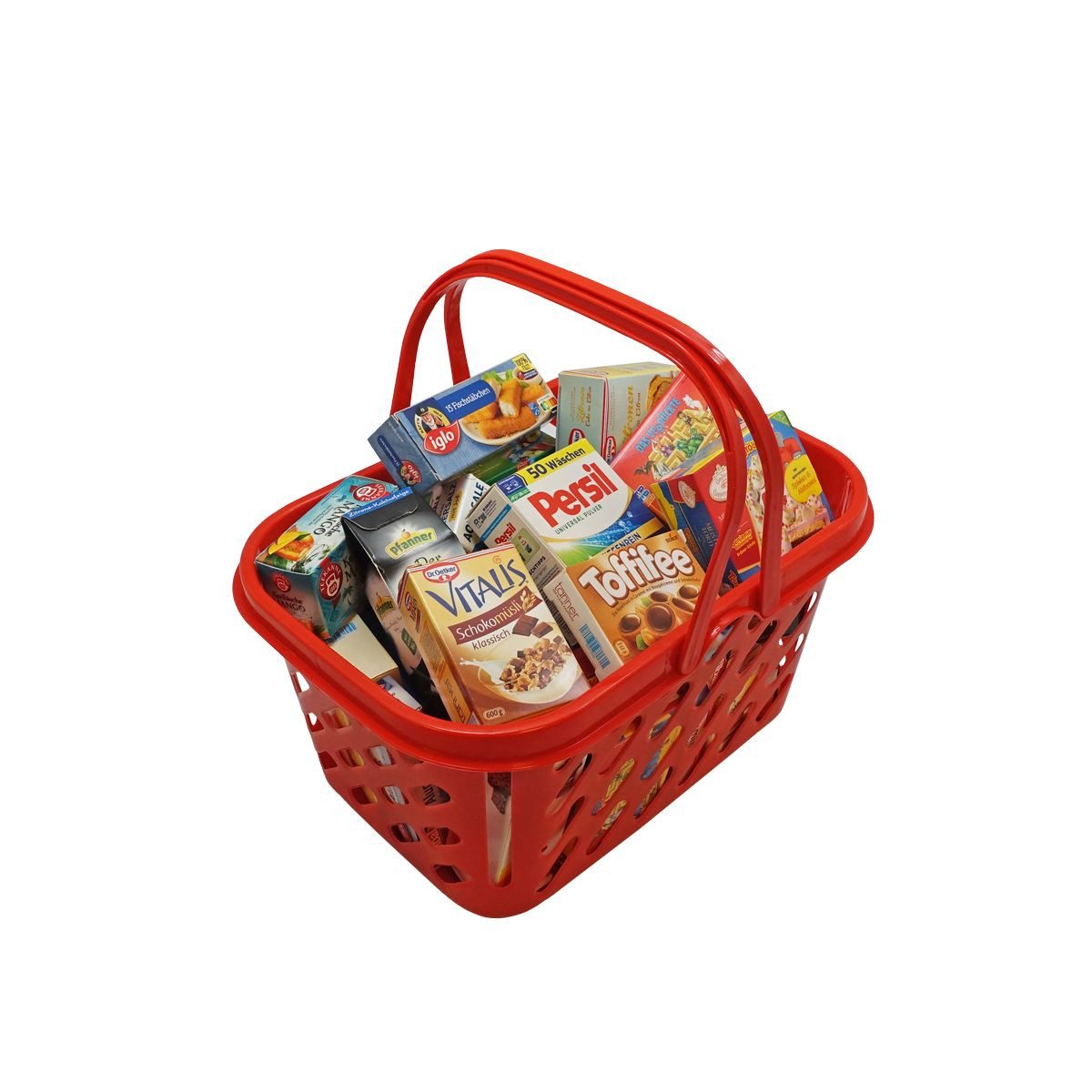 Chr. Tanner GmbH Kaufladensortiment Kaufmannsladenartikel Trendtragekorb gefüllt rot