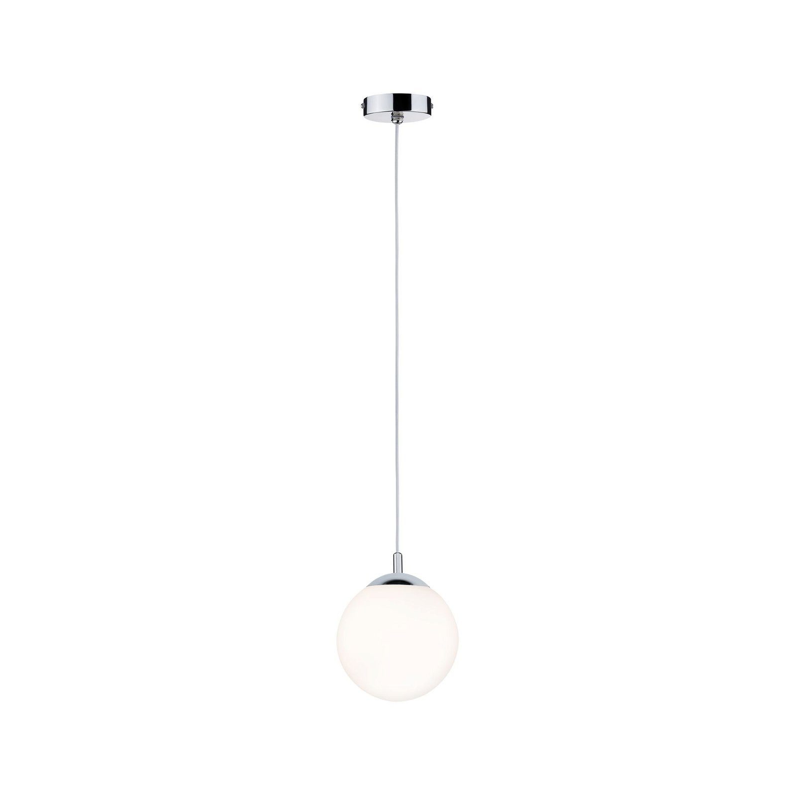 Paulmann Pendelleuchte Globe IP44 E27 max. 20W Satin, Chrom dimmbar, ohne Leuchtmittel
